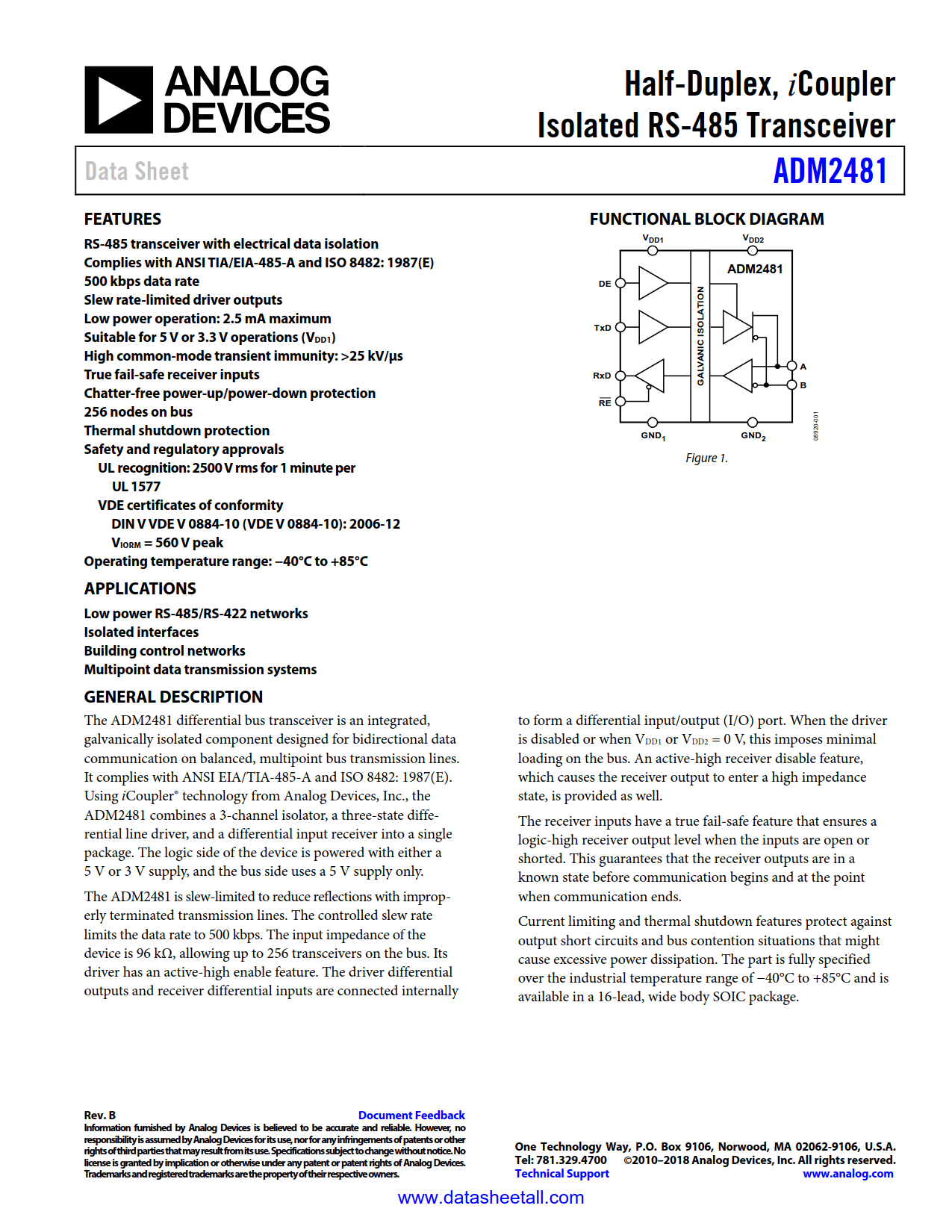 ADM2481 Datasheet