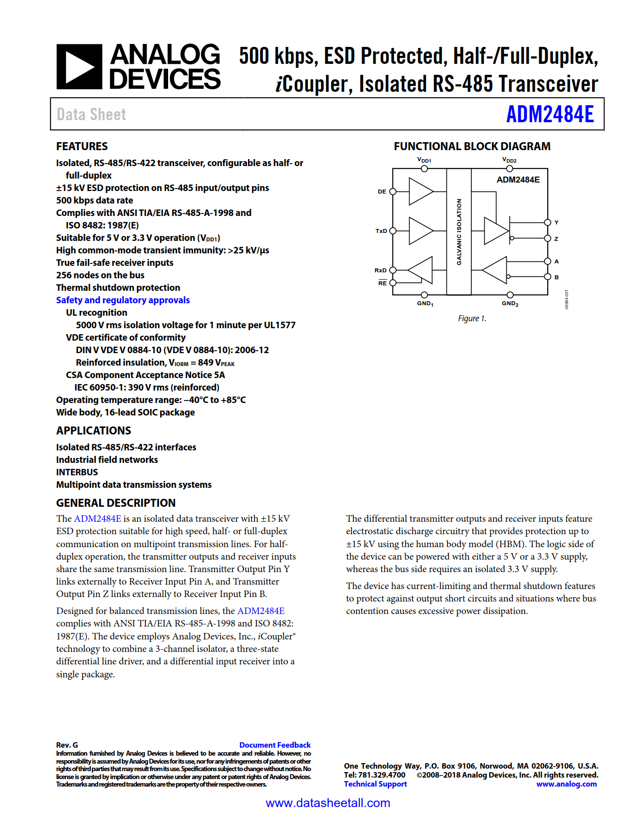 ADM2484E Datasheet