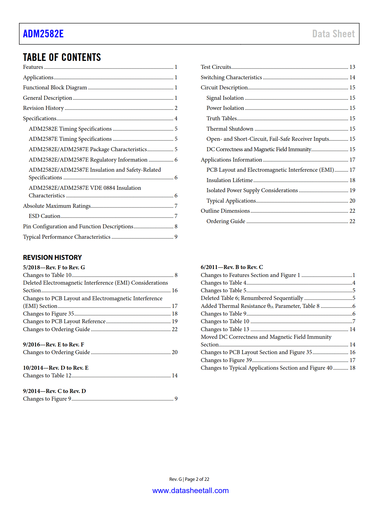 ADM2582E Datasheet Page 2