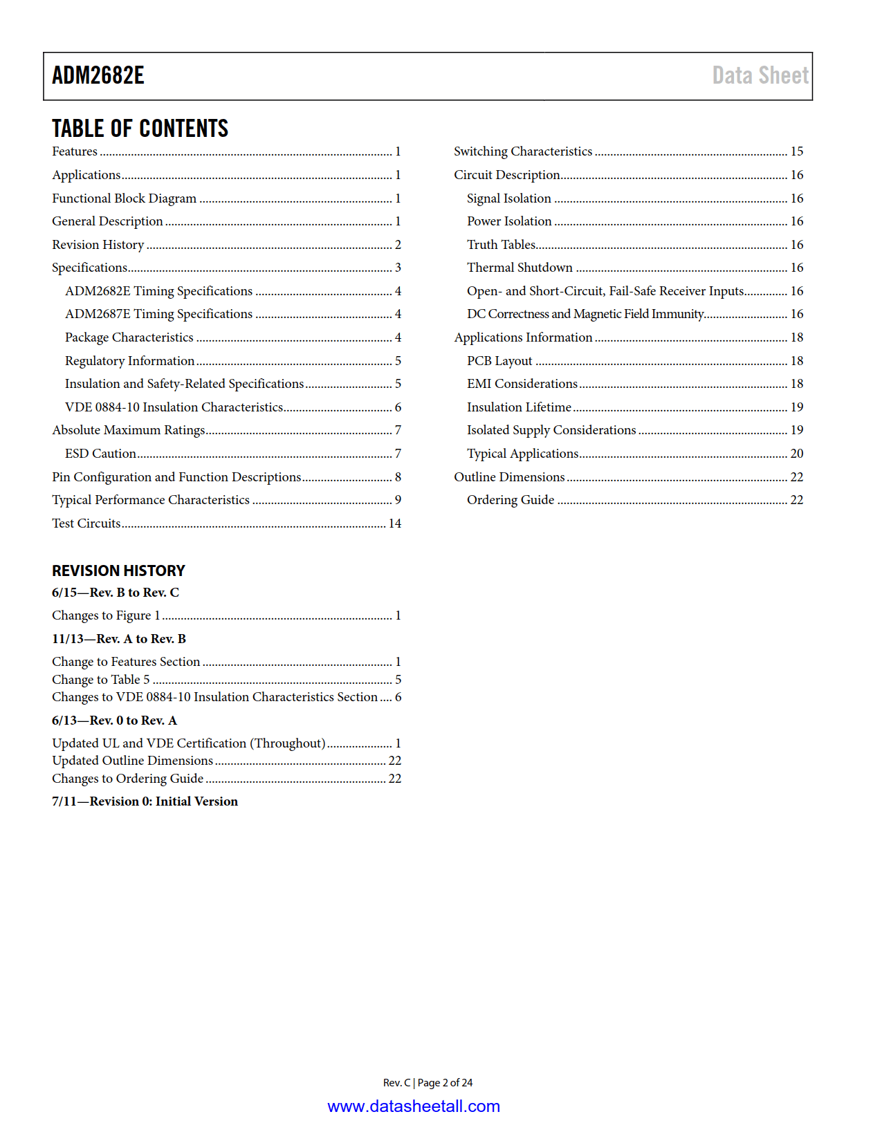 ADM2682E Datasheet Page 2