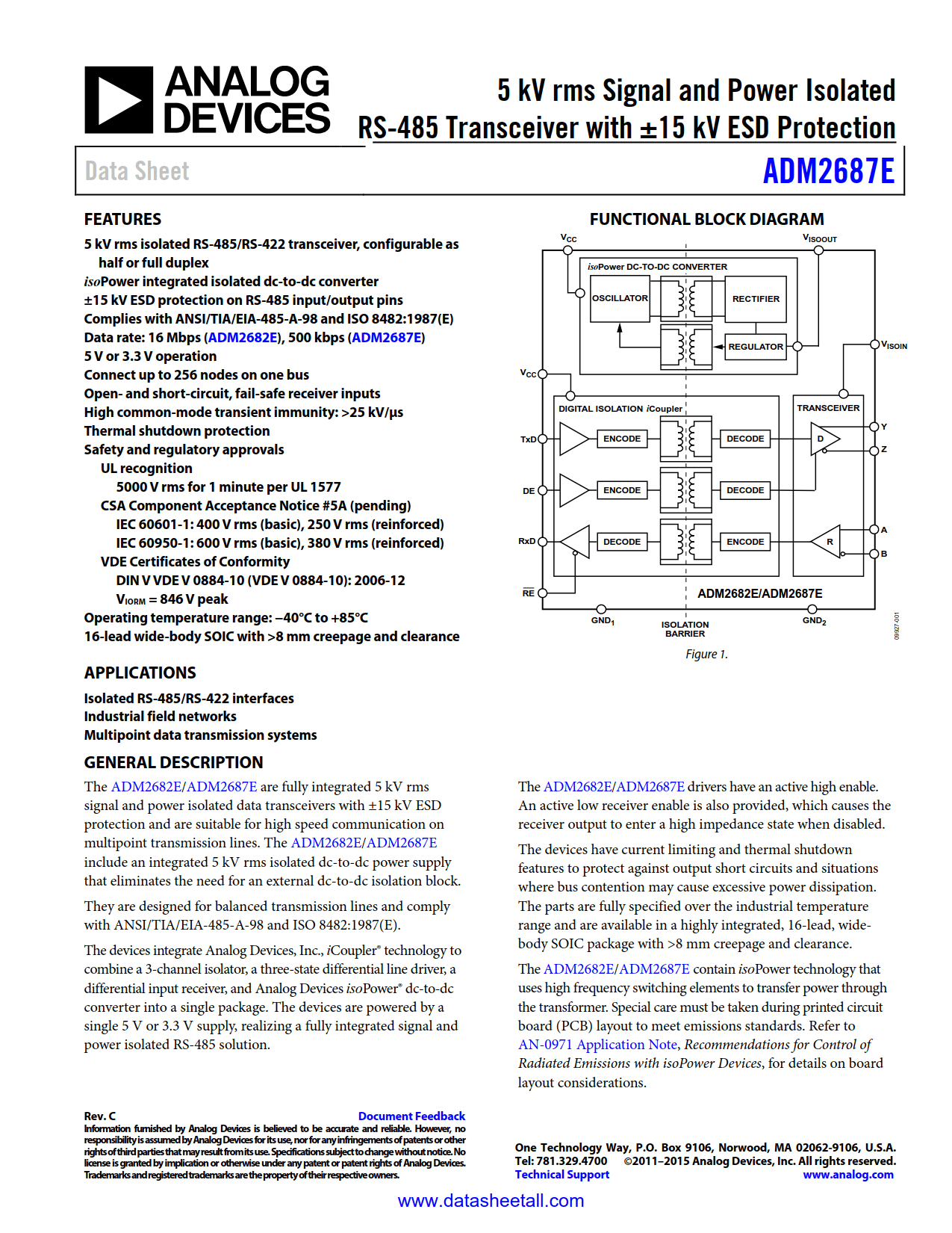 ADM2687E Datasheet