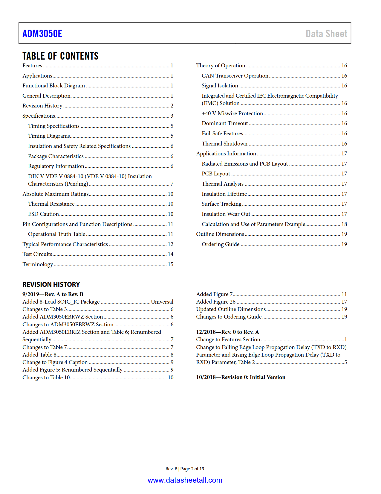 ADM3050E Datasheet Page 2