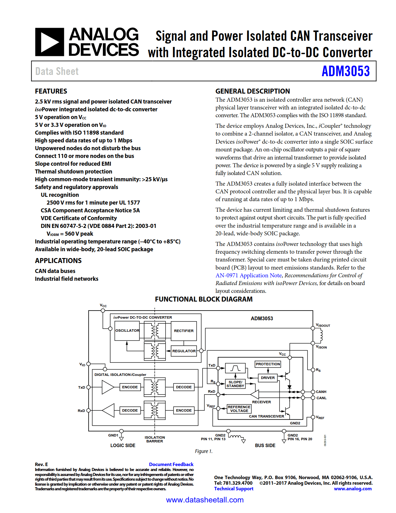 ADM3053 Datasheet