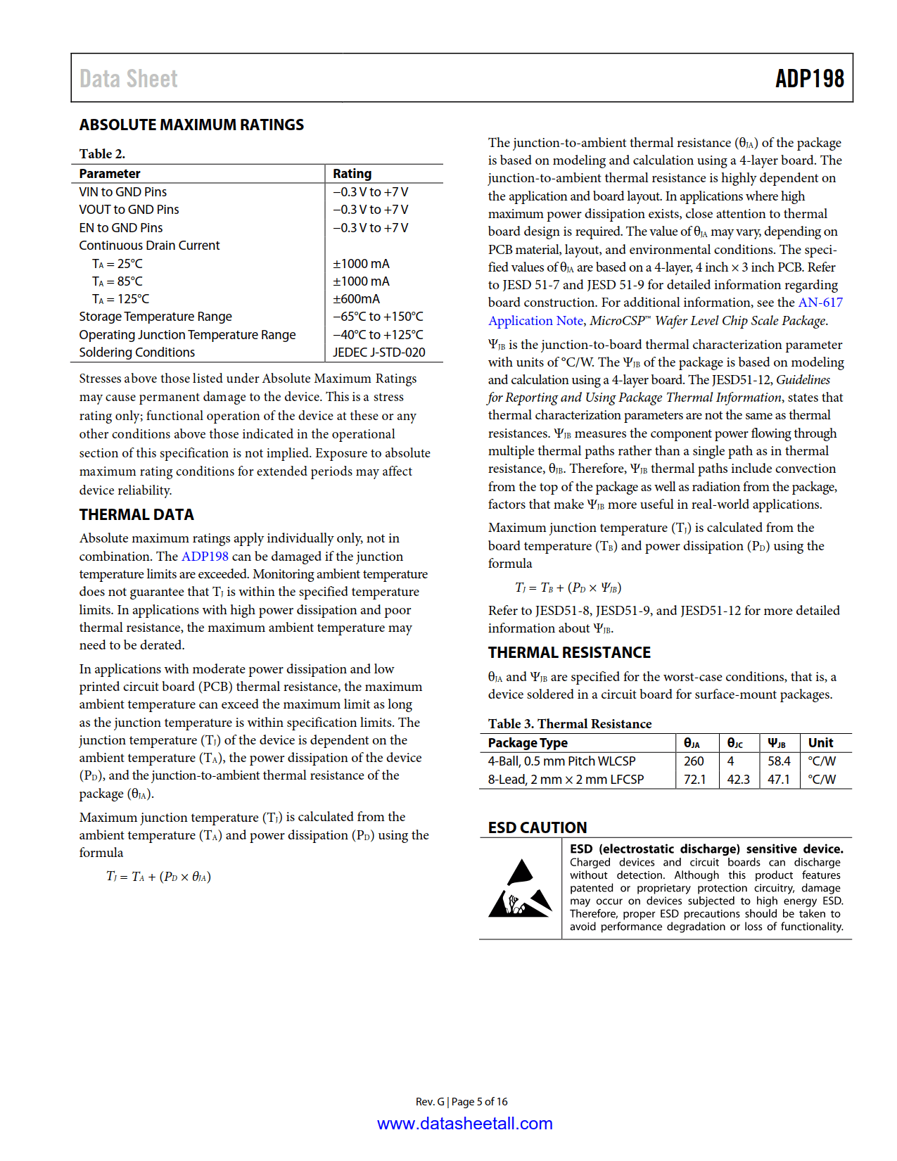 ADP198 Datasheet Page 5