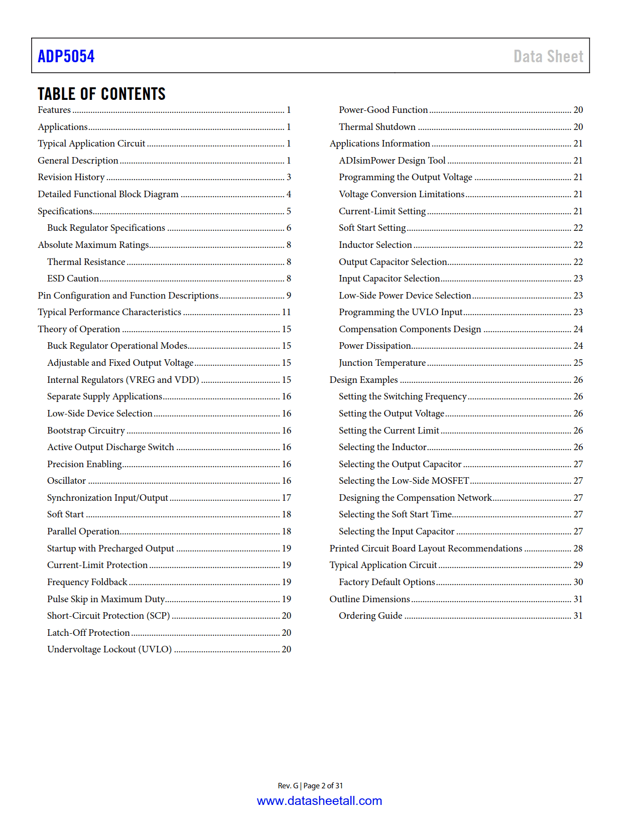 ADP5054 Datasheet Page 2