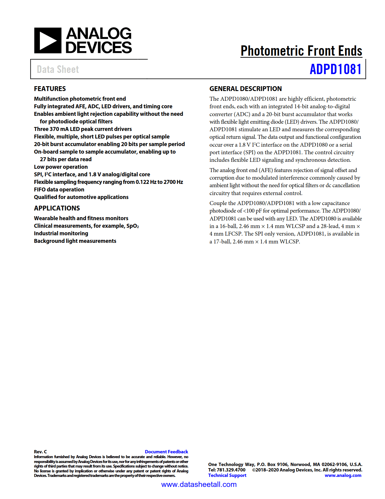 ADPD1081 Datasheet