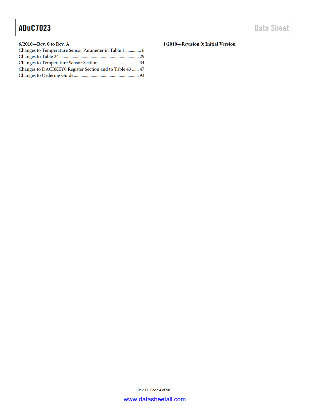 ADuC7023 Datasheet Page 4