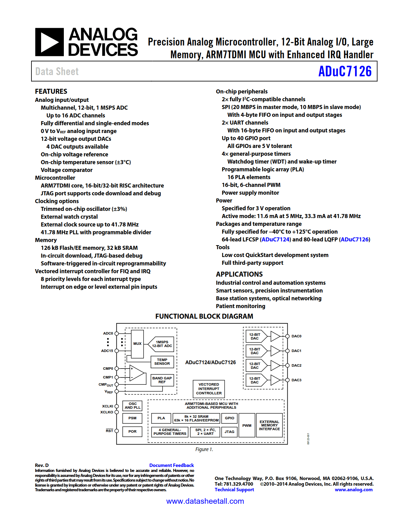 ADUC7126 Datasheet