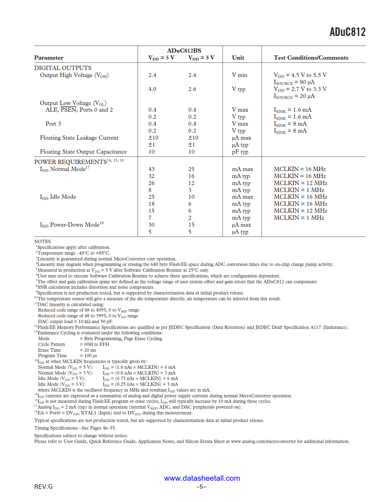 ADUC812 Datasheet Page 5