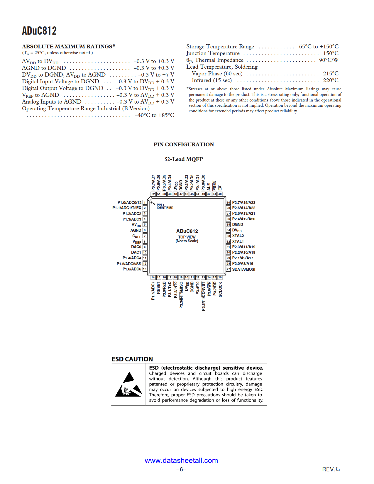 ADUC812 Datasheet Page 6