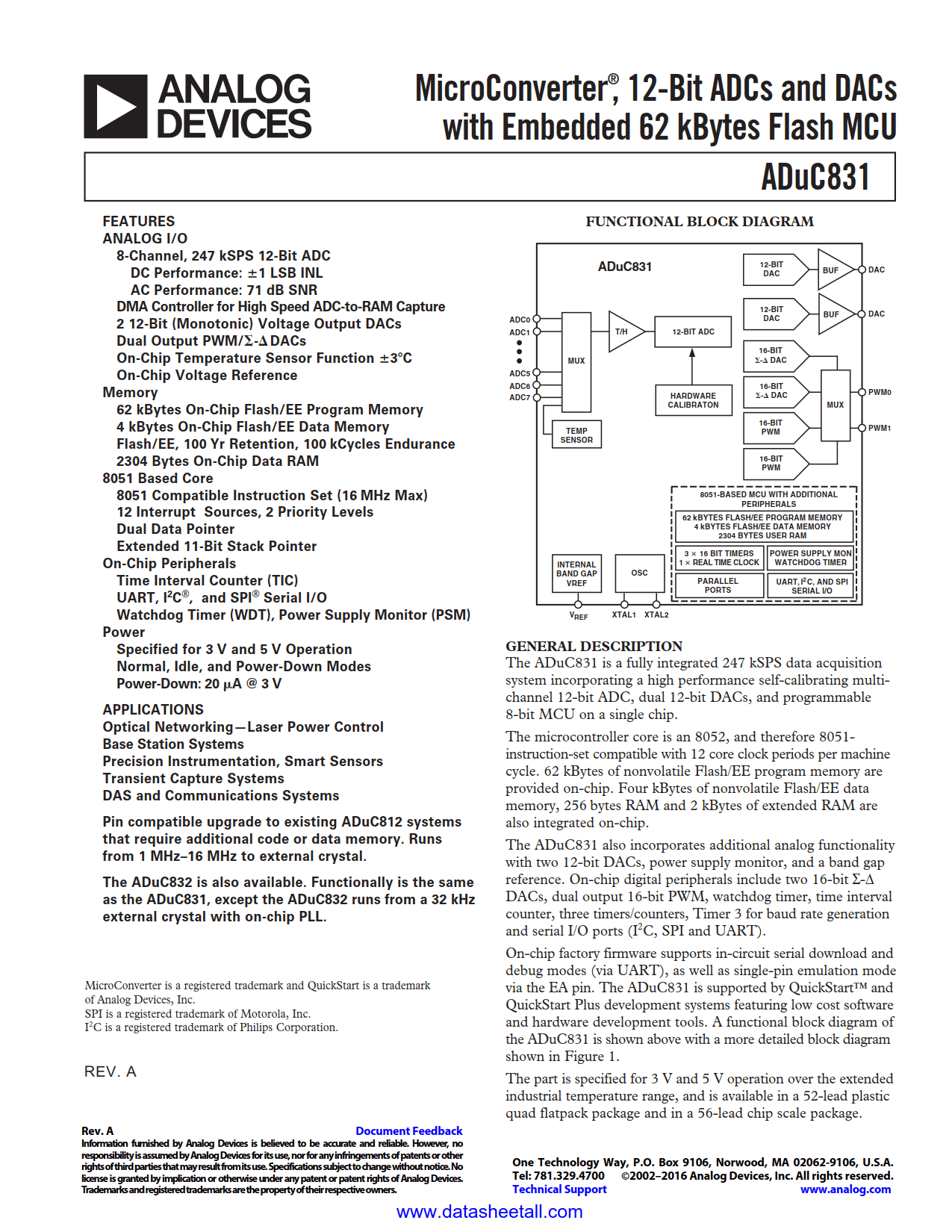 ADUC831 Datasheet