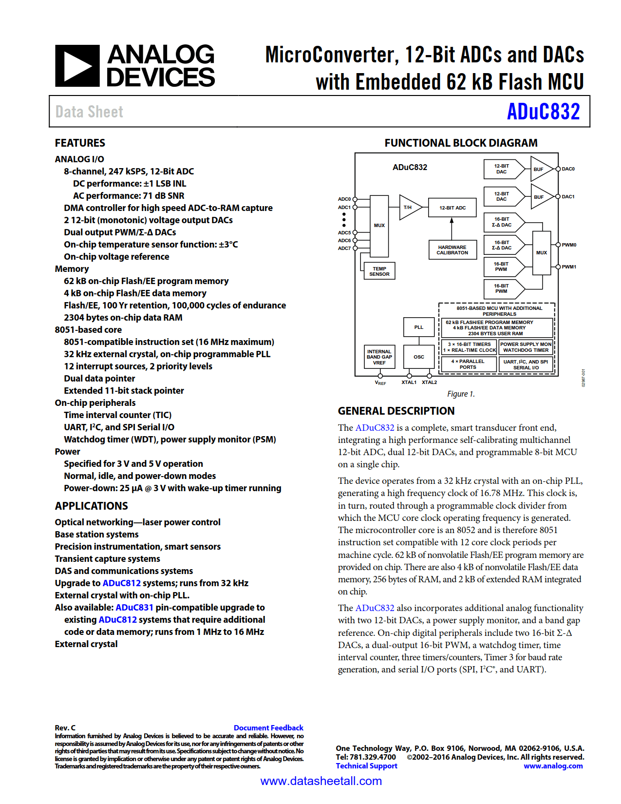 ADuC832 Datasheet