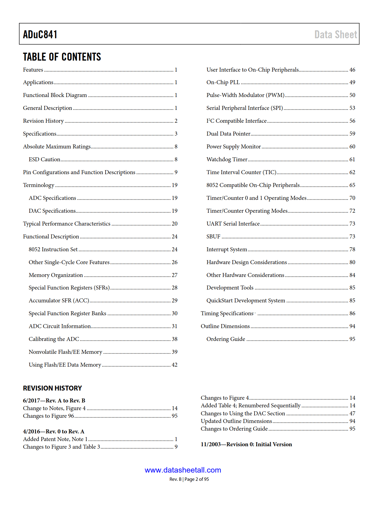 ADuC841 Datasheet Page 2