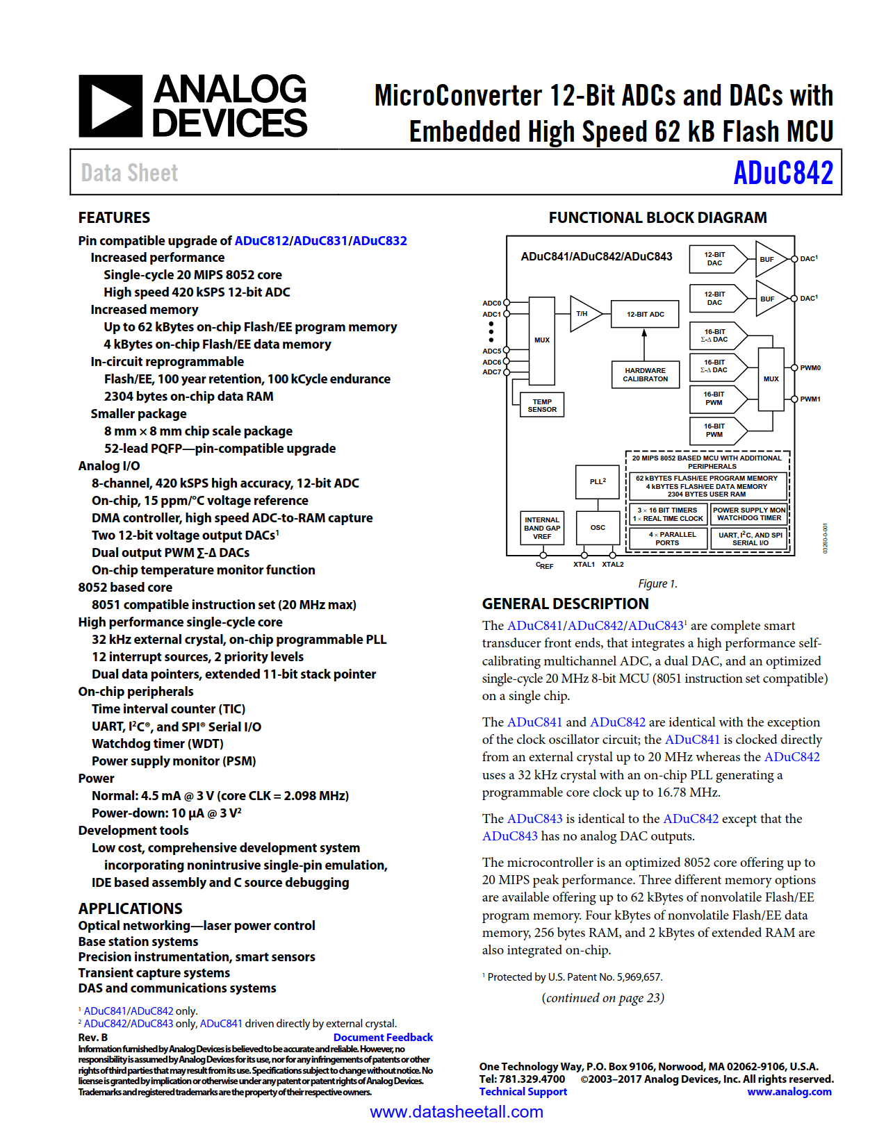 ADuC842 Datasheet