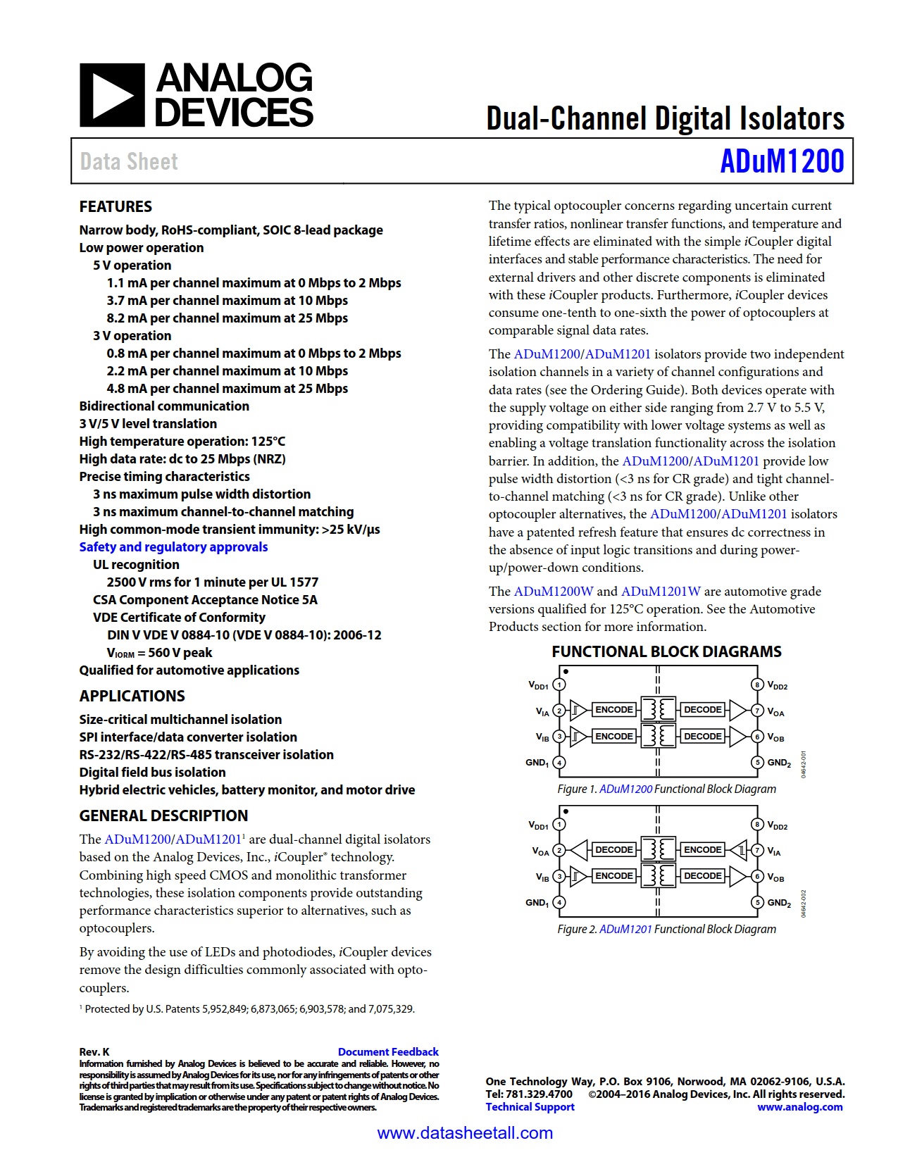 ADUM1200 Datasheet