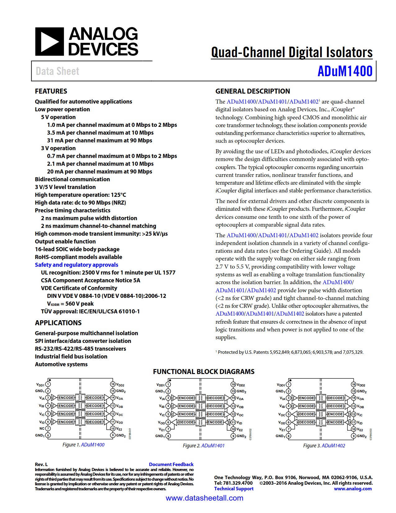 ADuM1400 Datasheet