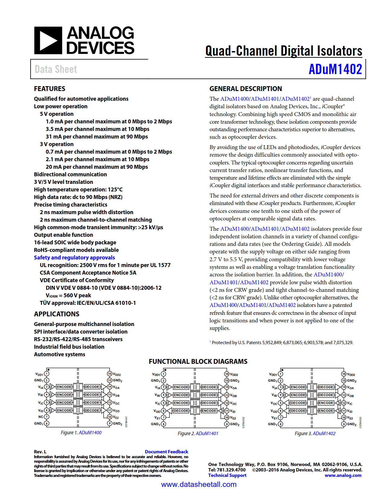 ADuM1402 Datasheet