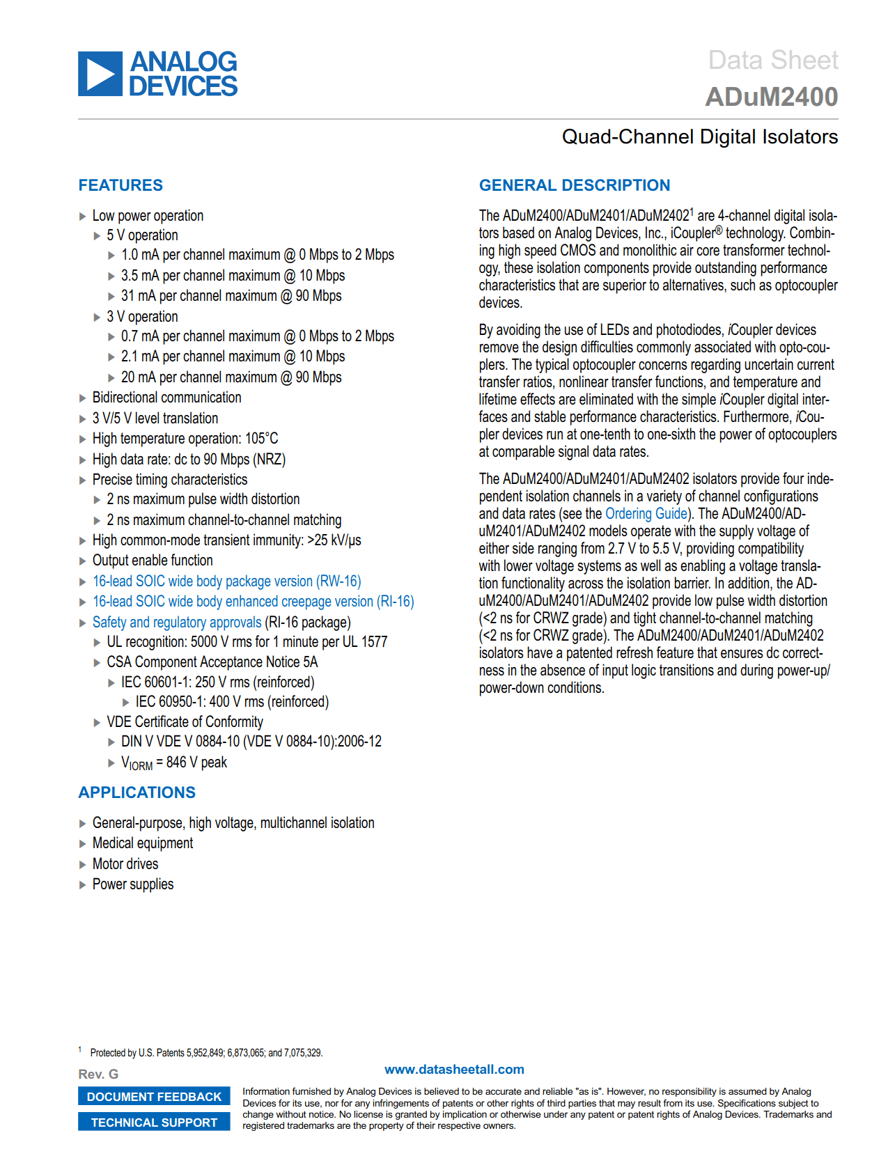 ADuM2400 Datasheet