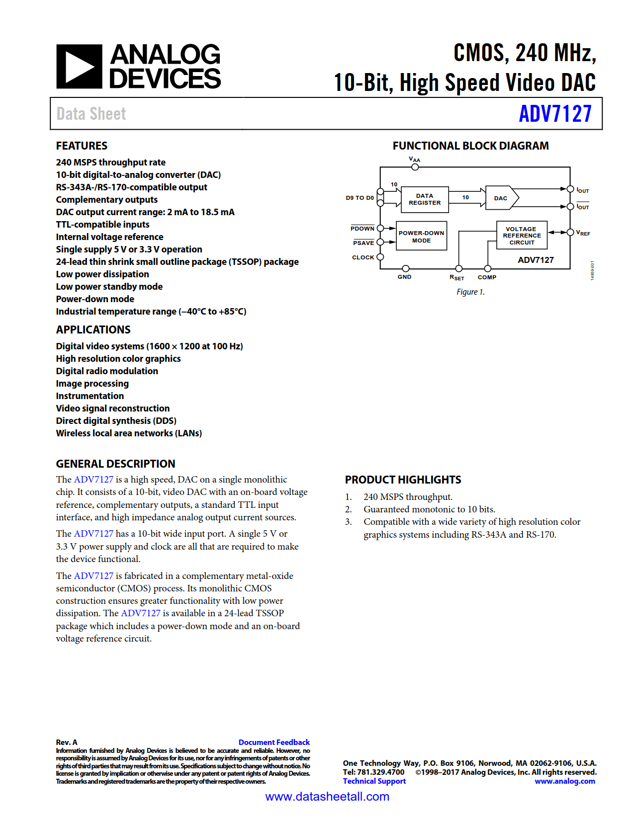 ADV7127 Datasheet