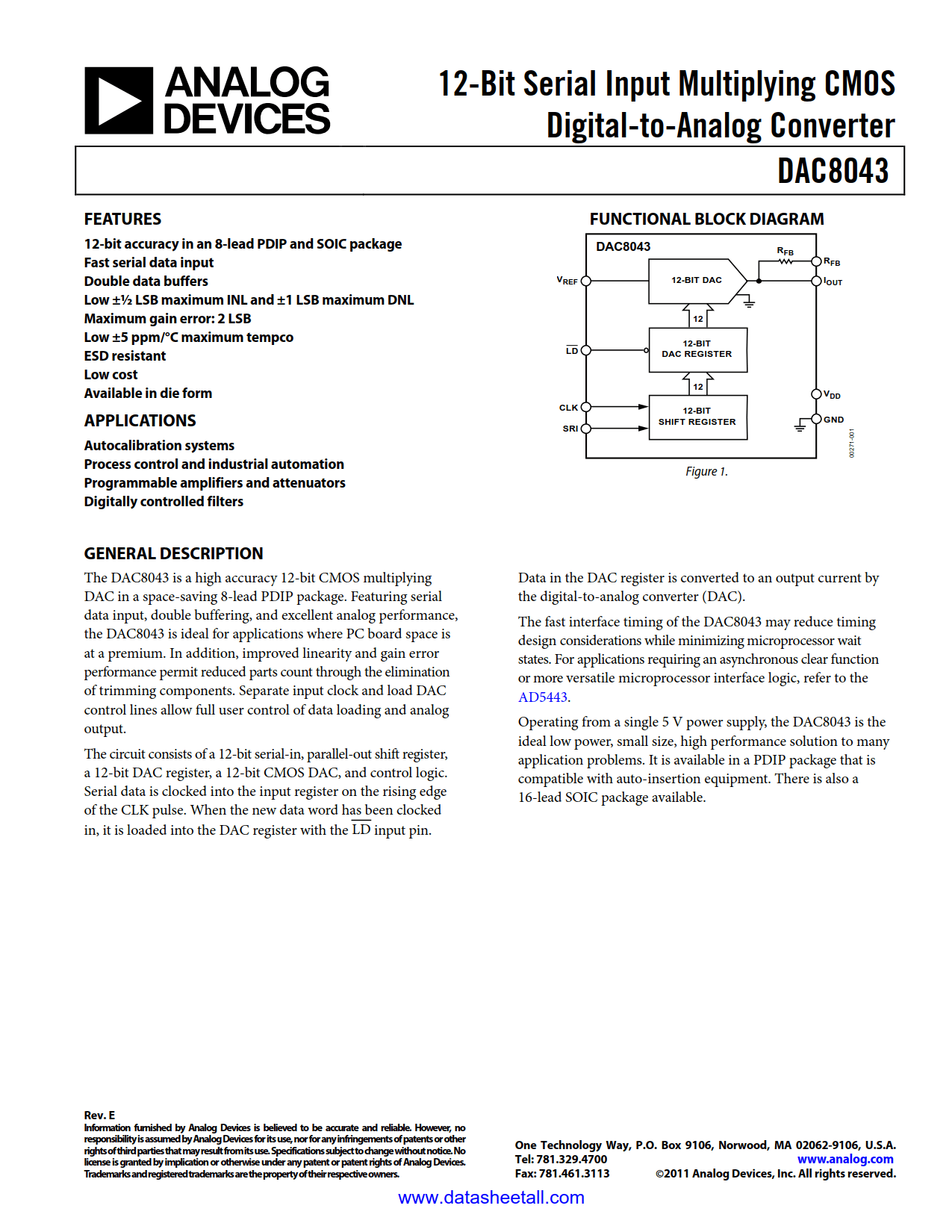 DAC8043 Datasheet