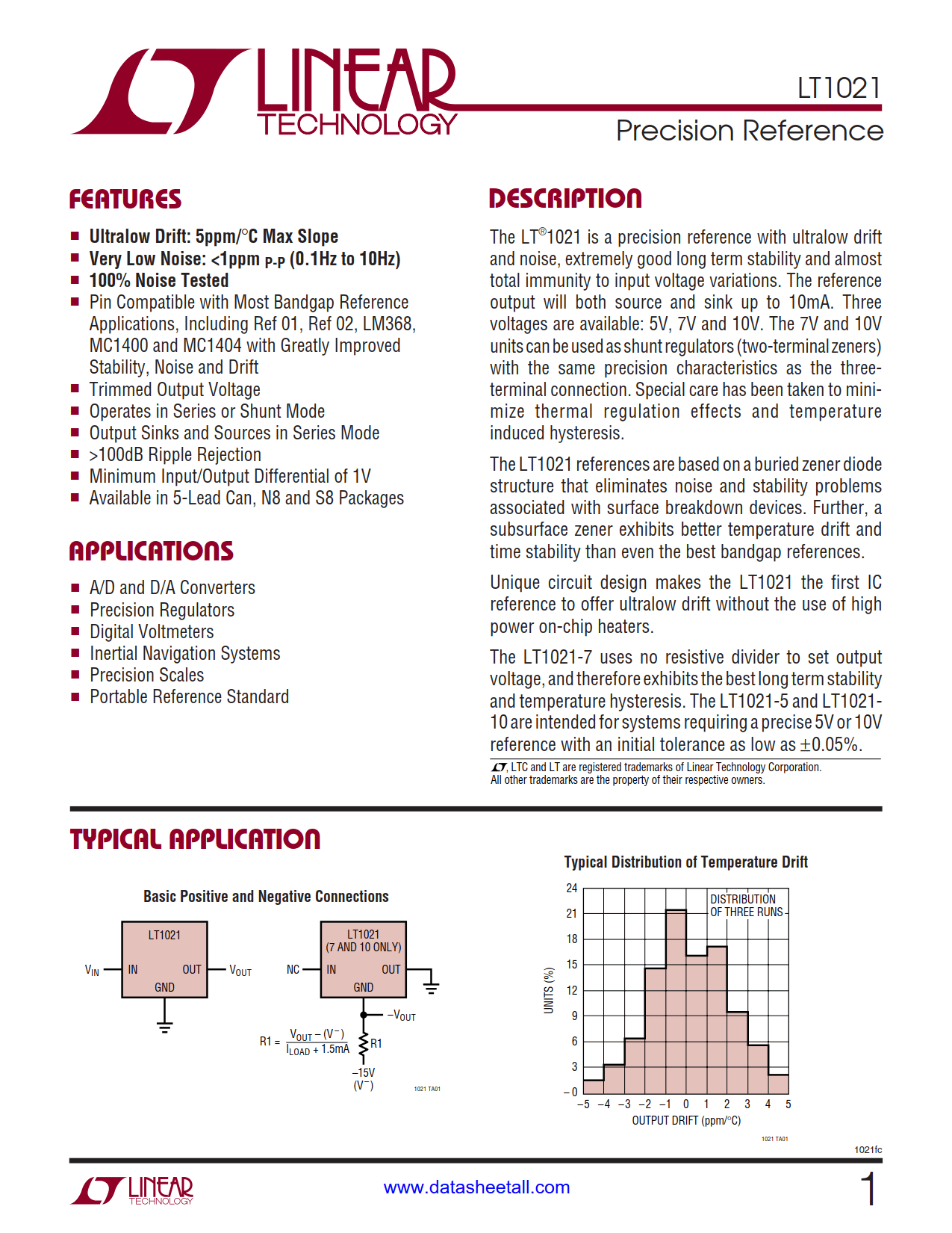 LT1021 Datasheet