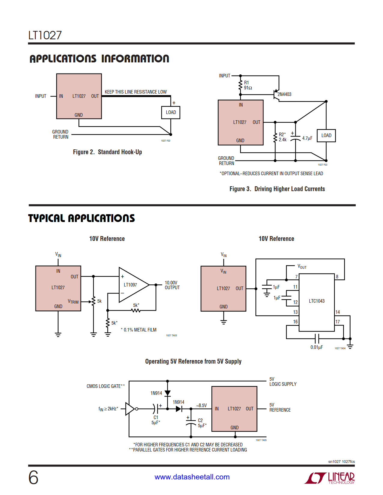 LT1027 Datasheet Page 6