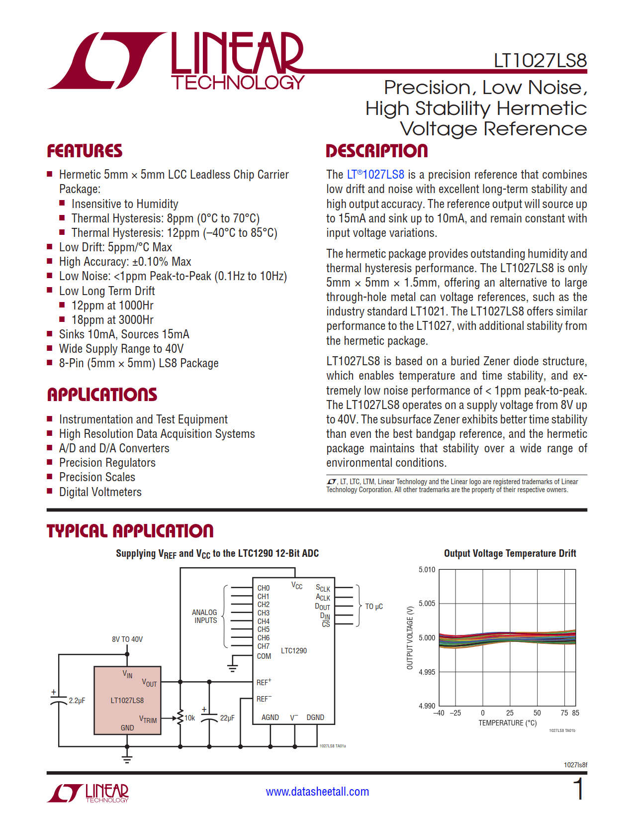 LT1027LS8 Datasheet