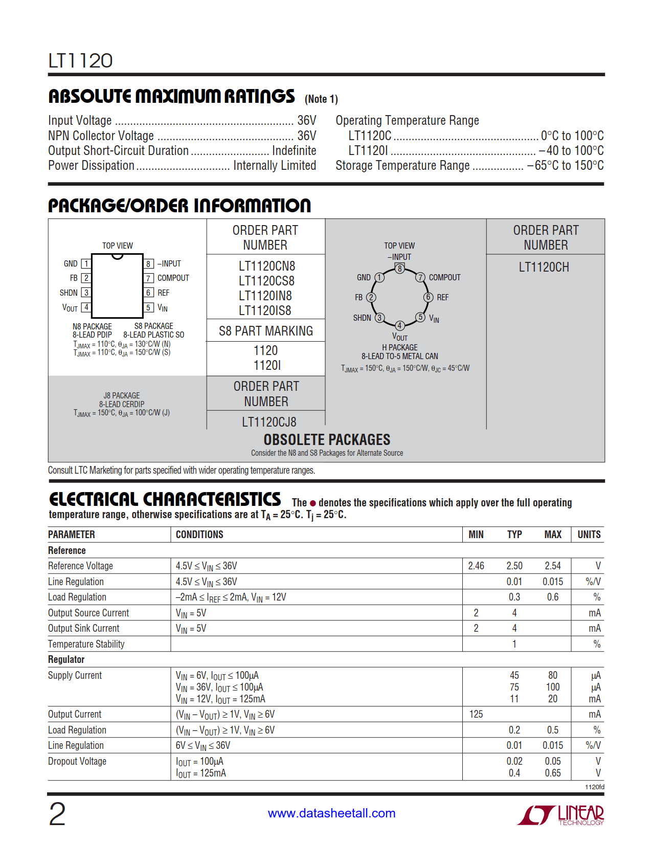 LT1120 Datasheet Page 2