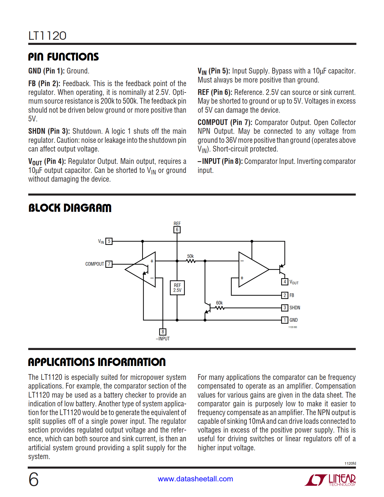 LT1120 Datasheet Page 6