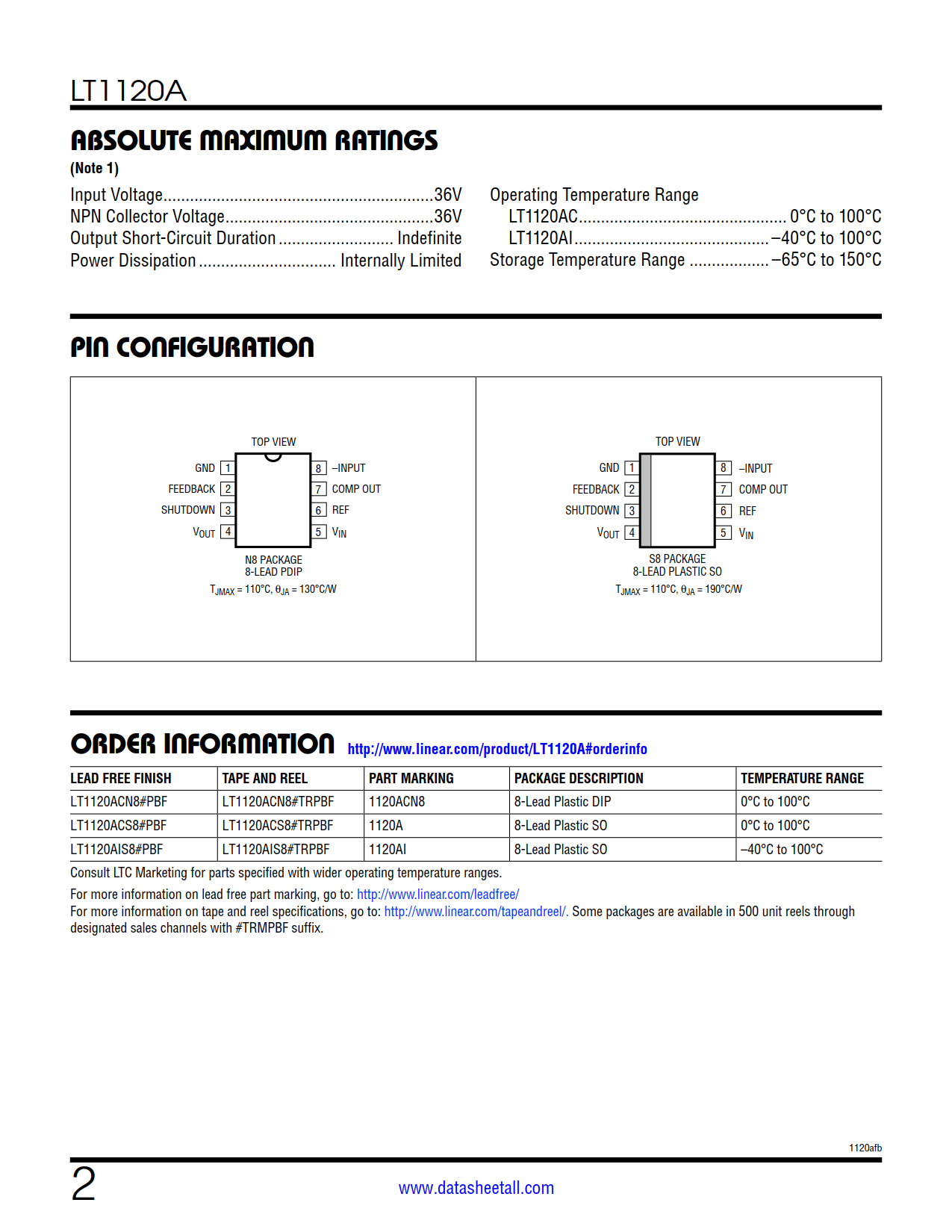 LT1120A Datasheet Page 2