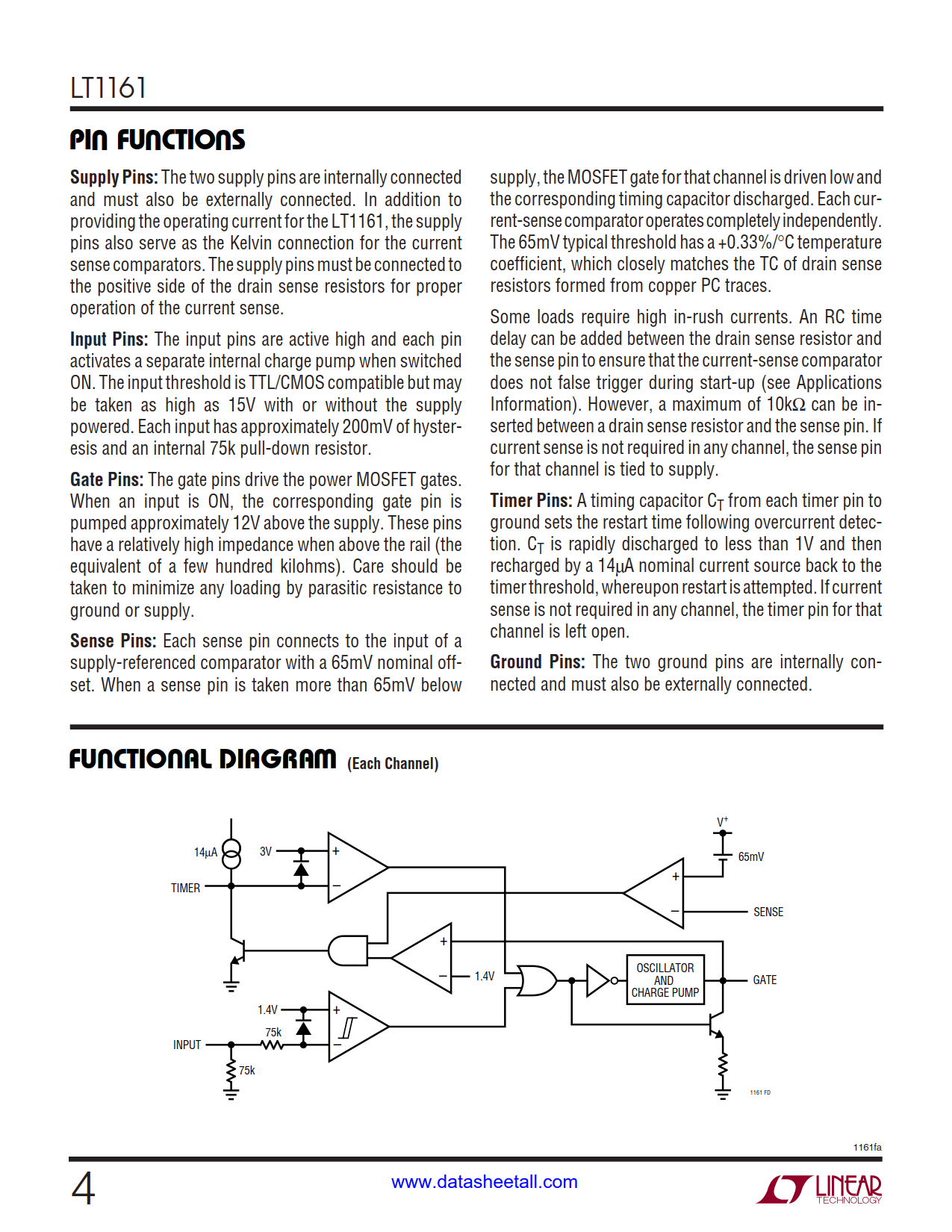 LT1161 Datasheet Page 4