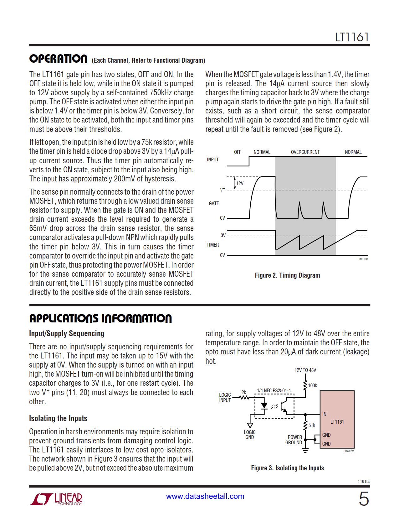 LT1161 Datasheet Page 5