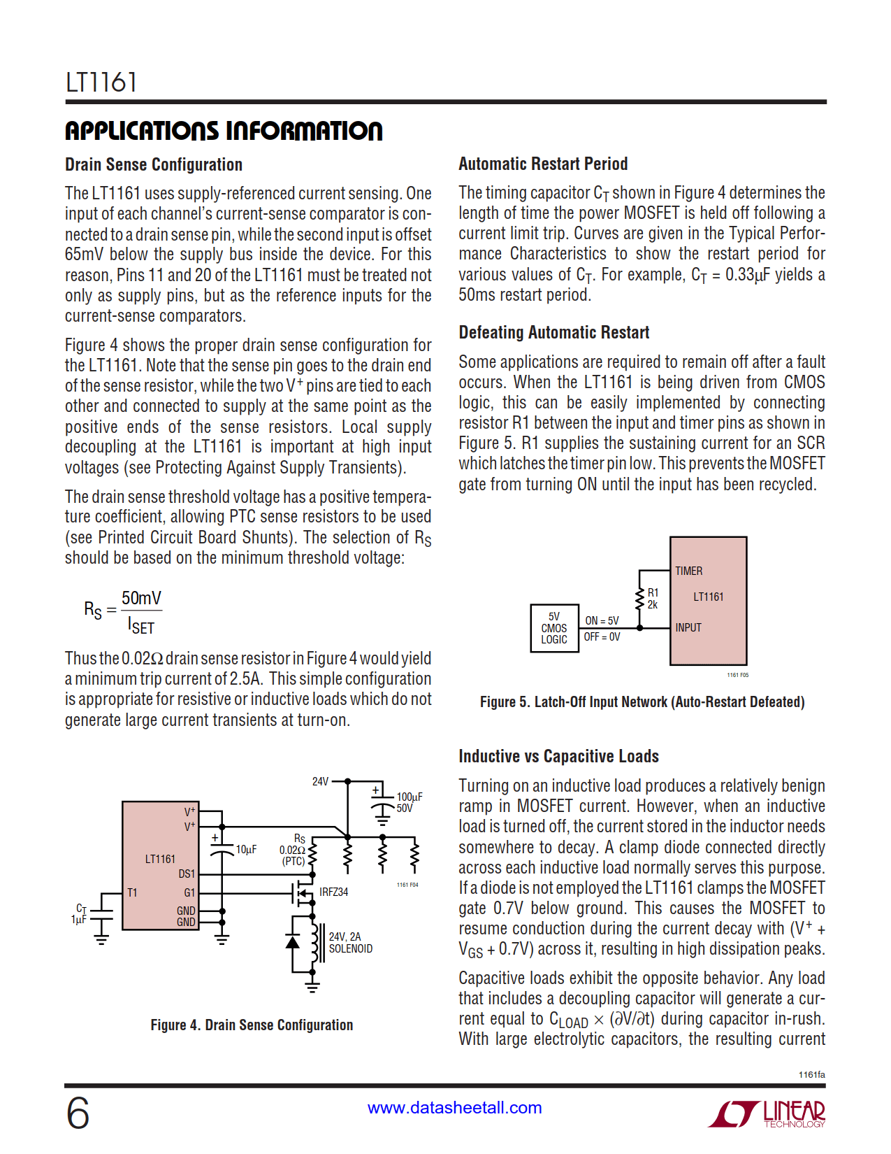 LT1161 Datasheet Page 6