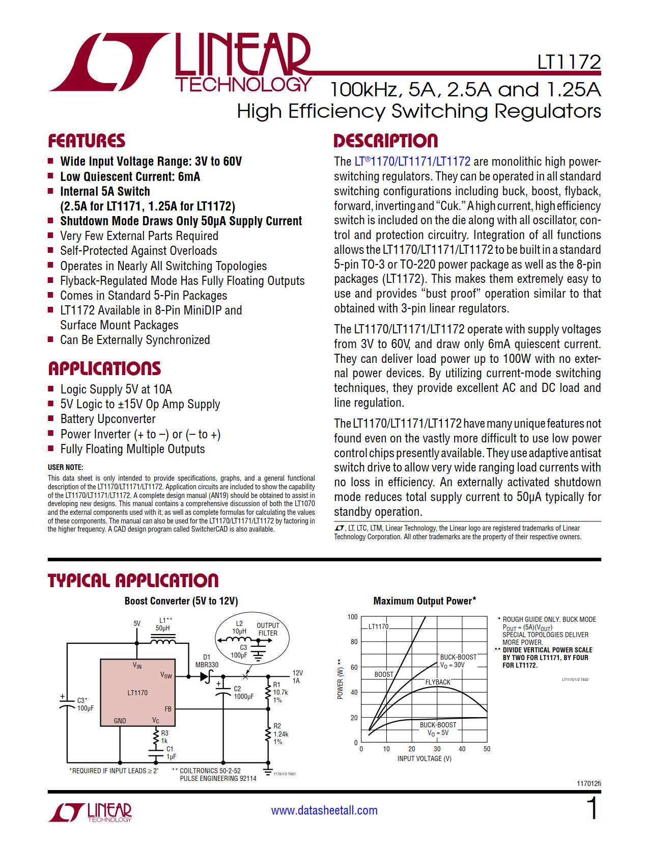 LT1172 Datasheet