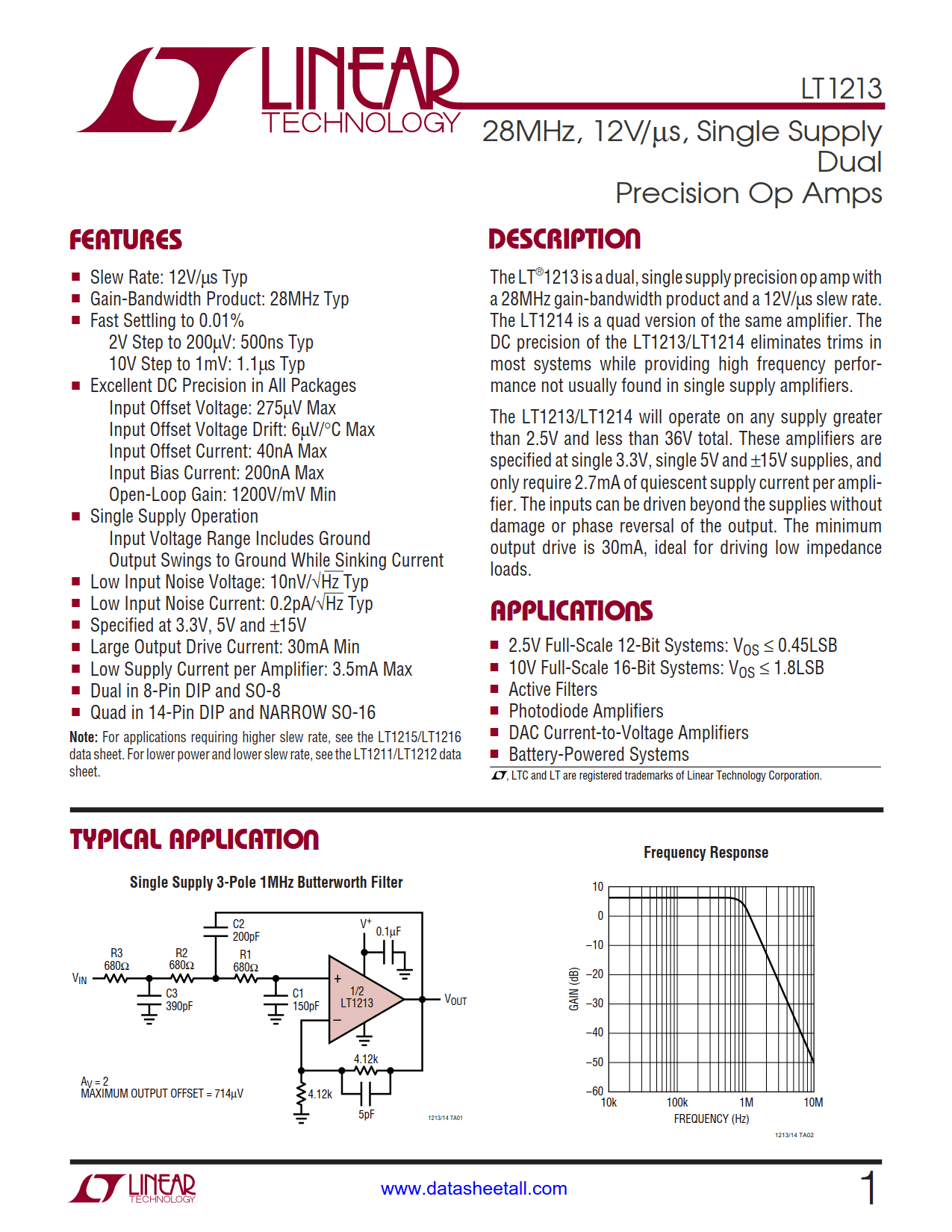 LT1213 Datasheet