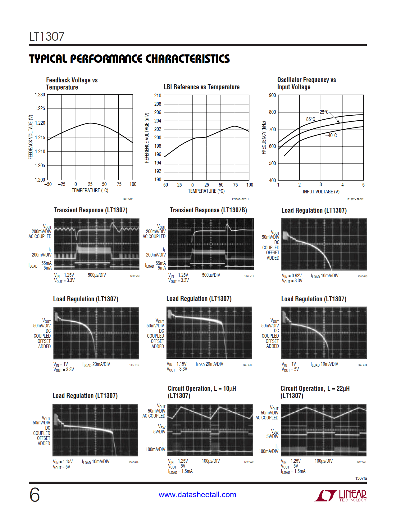 LT1307 Datasheet Page 6