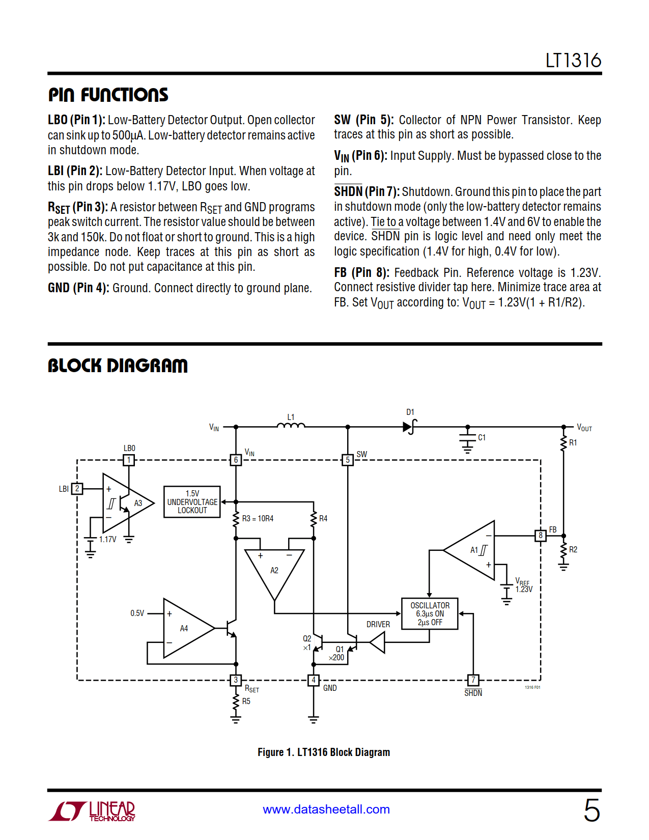 LT1316 Datasheet Page 5