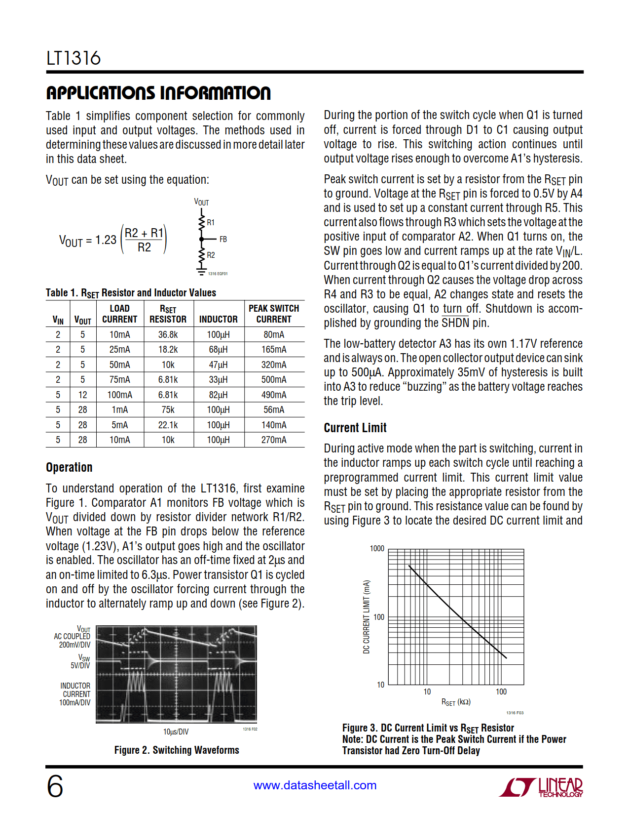 LT1316 Datasheet Page 6