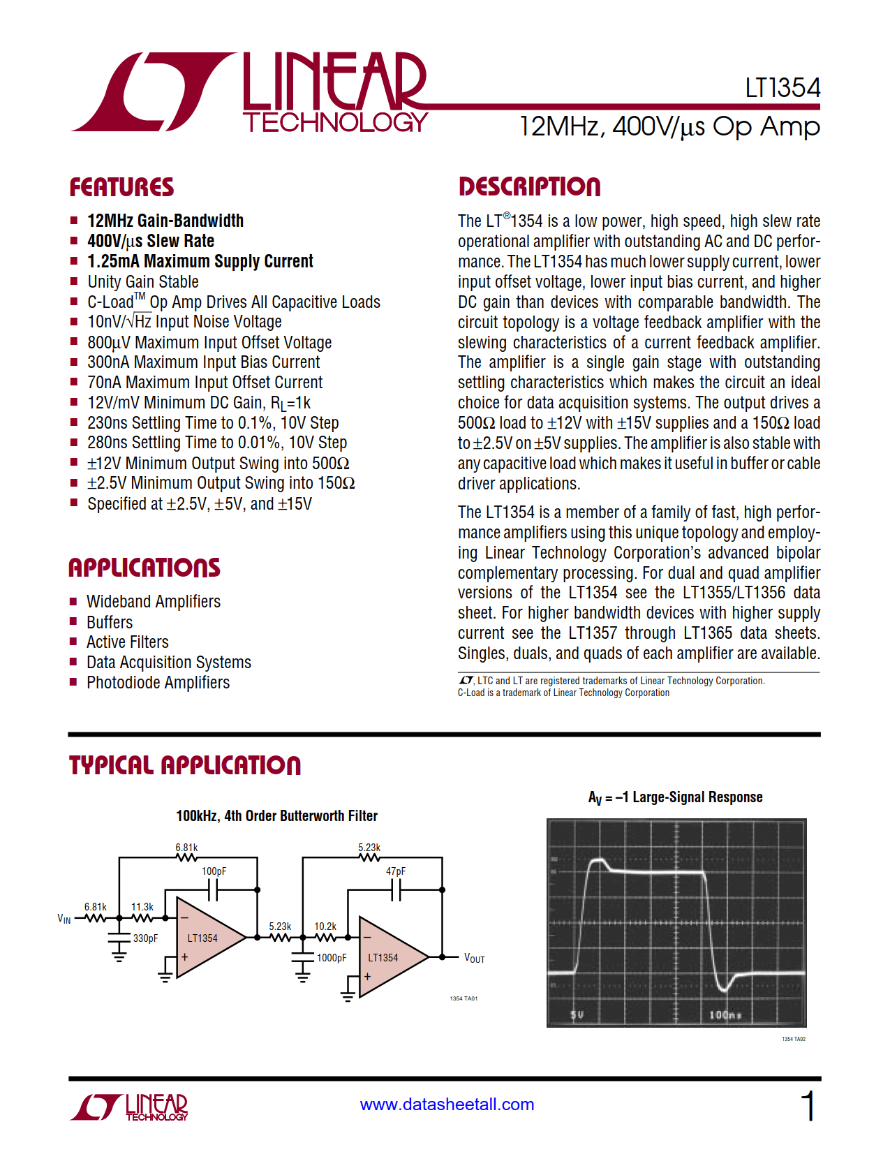 LT1354 Datasheet