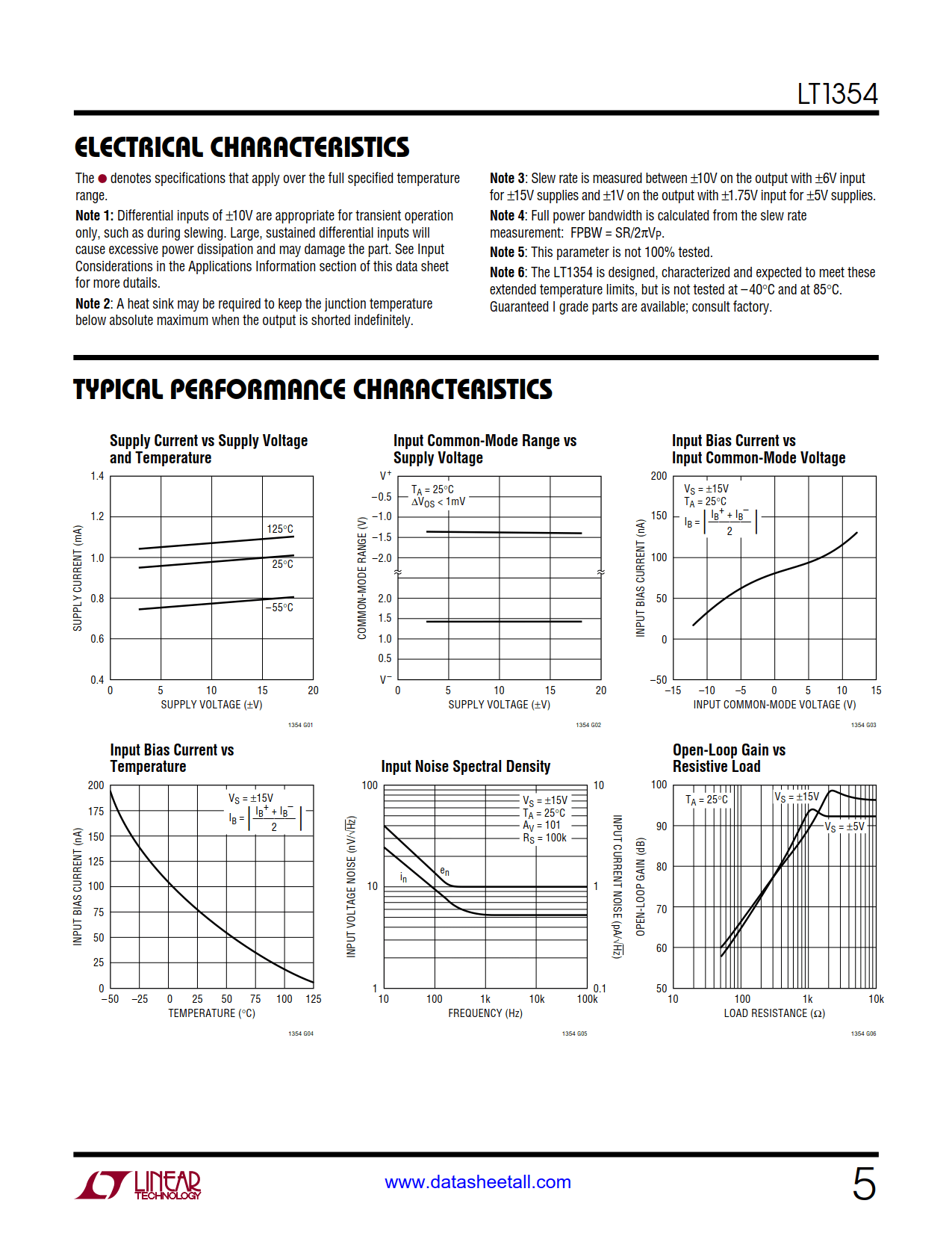 LT1354 Datasheet Page 5