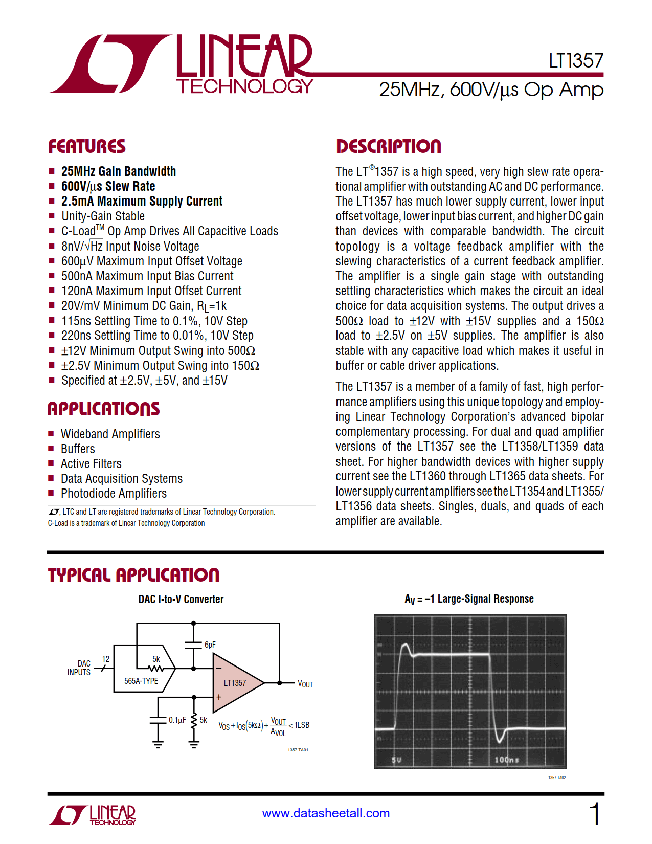 LT1357 Datasheet