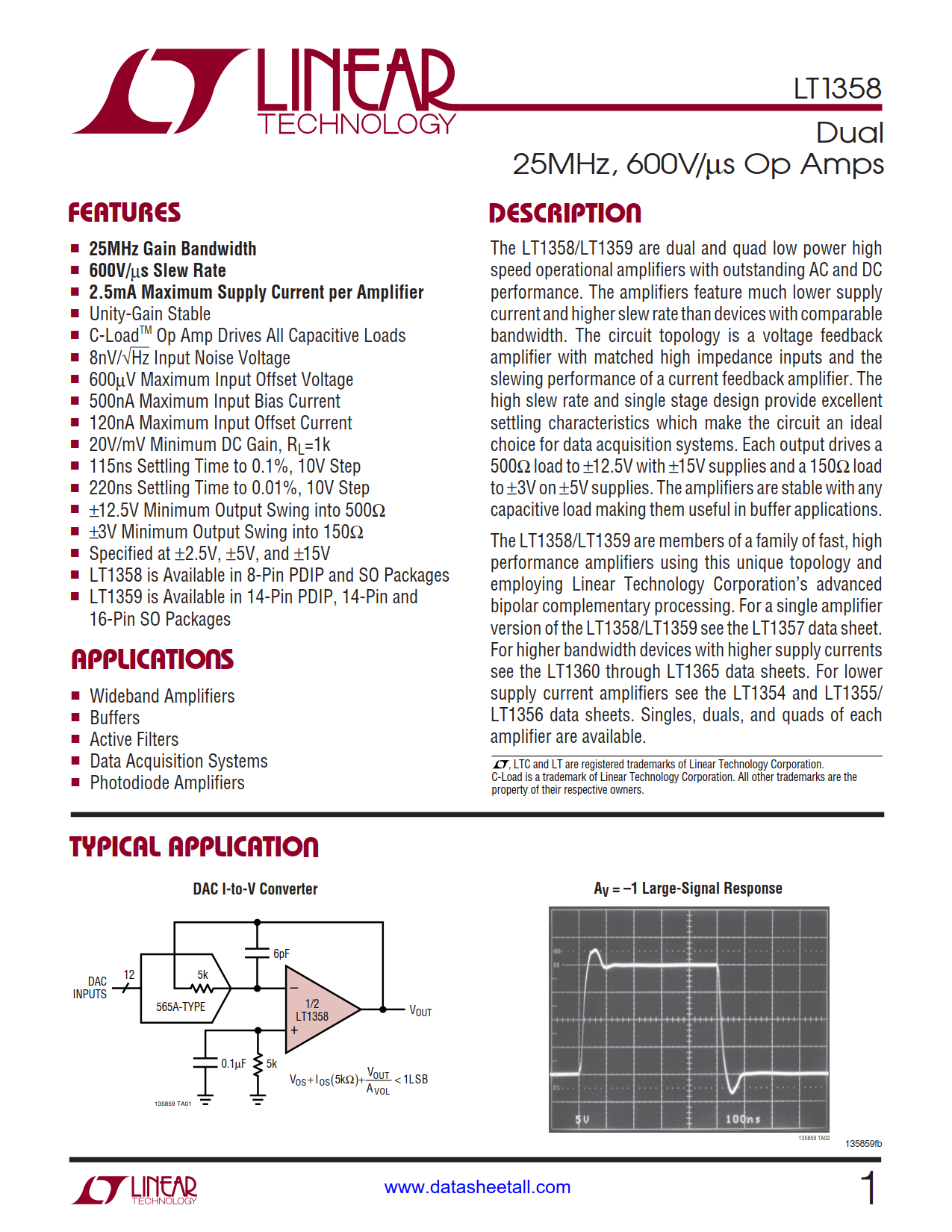 LT1358 Datasheet