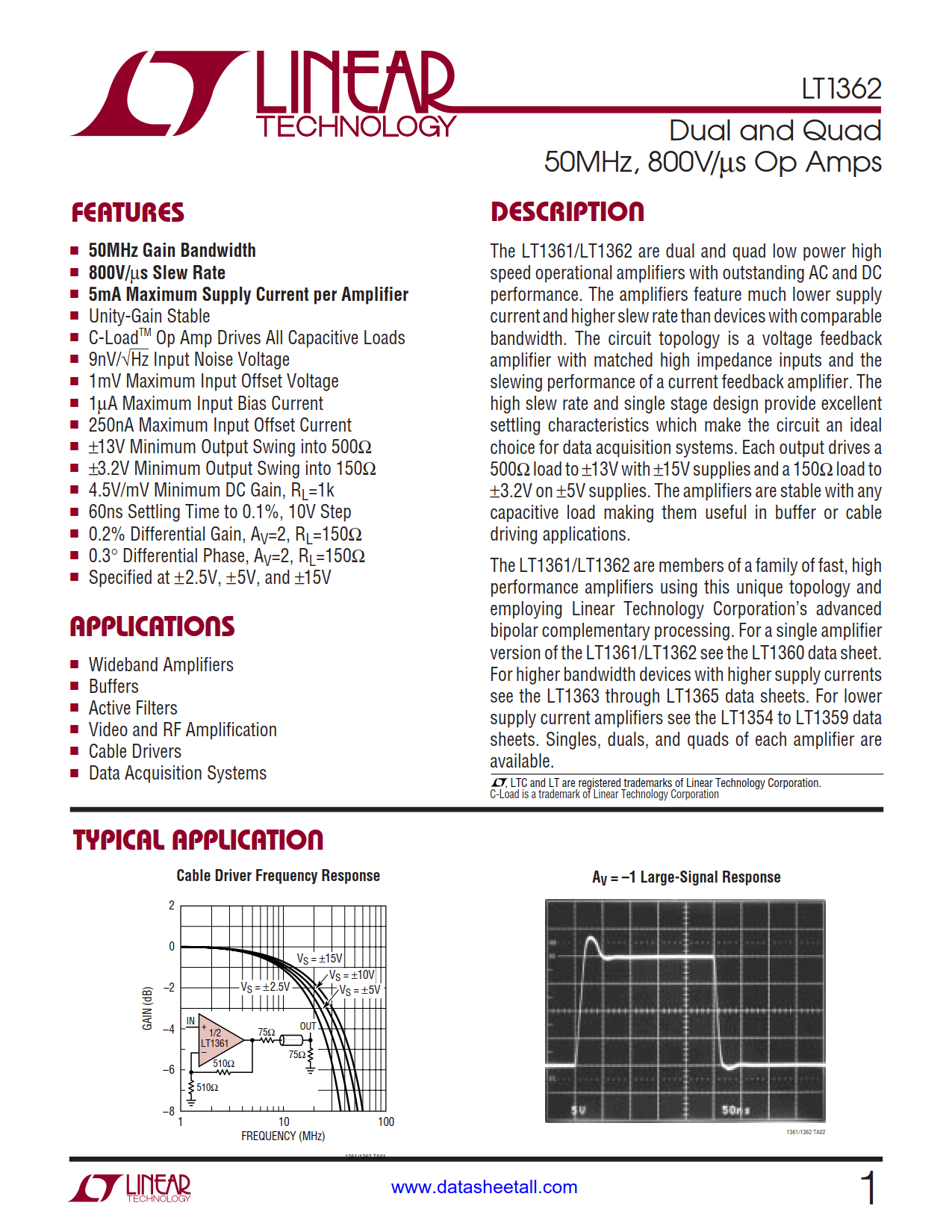 LT1362 Datasheet