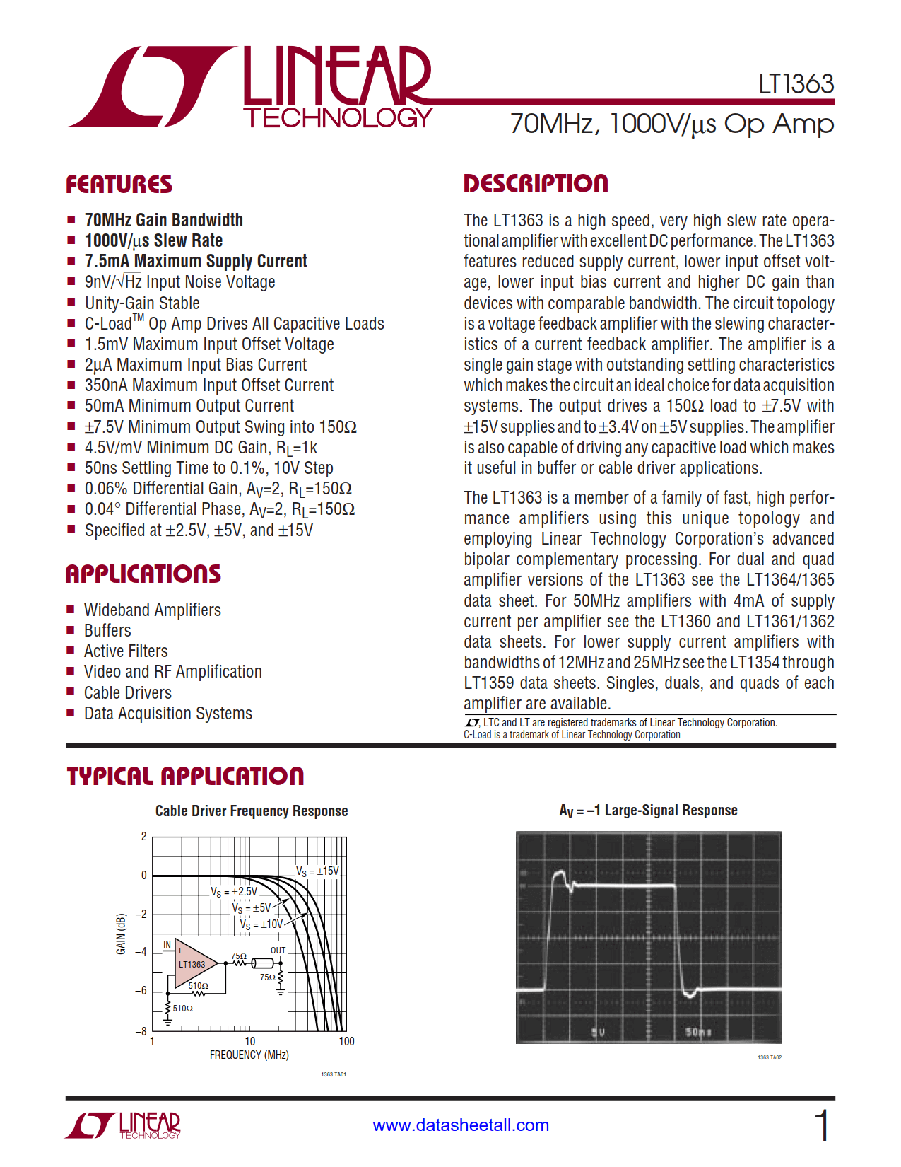 LT1363 Datasheet