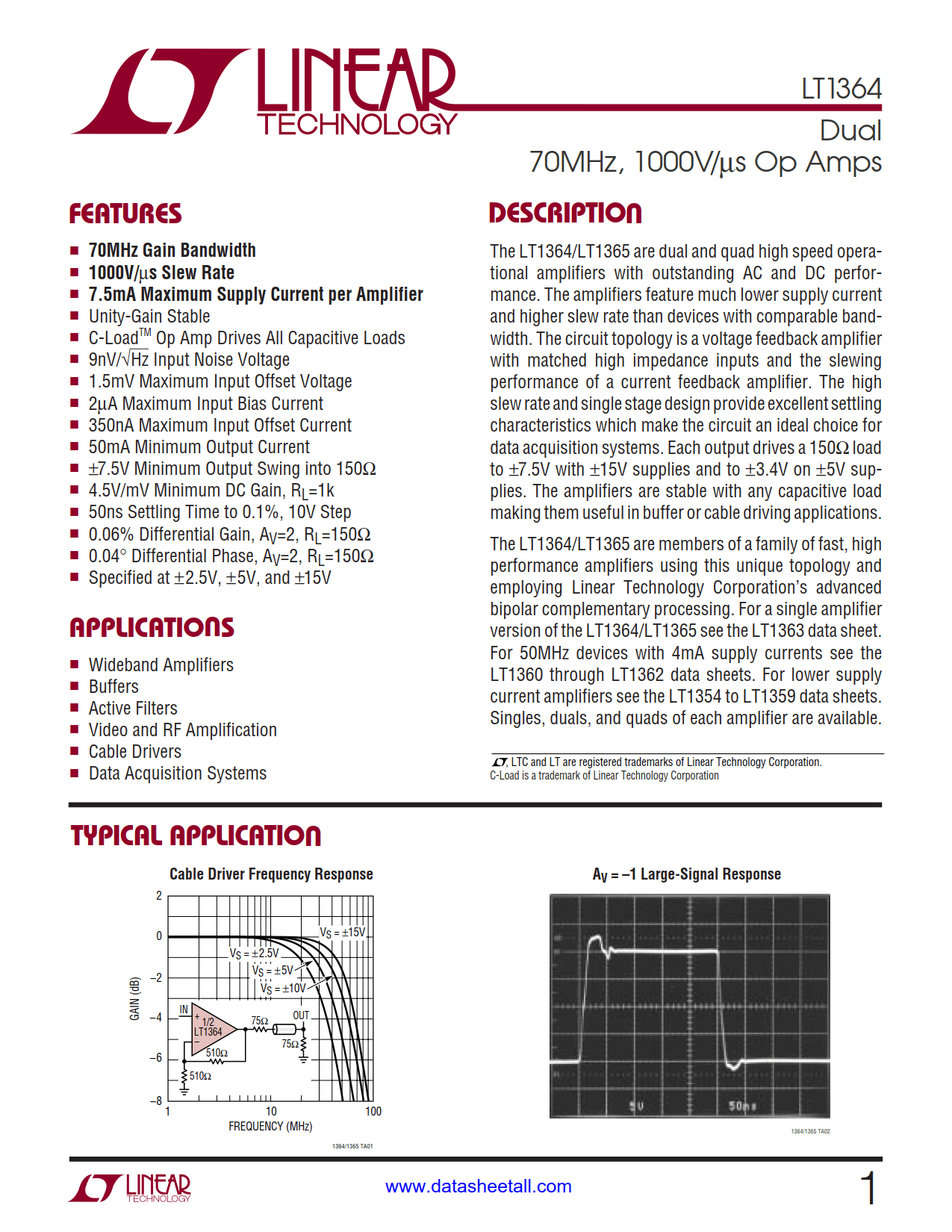 LT1364 Datasheet