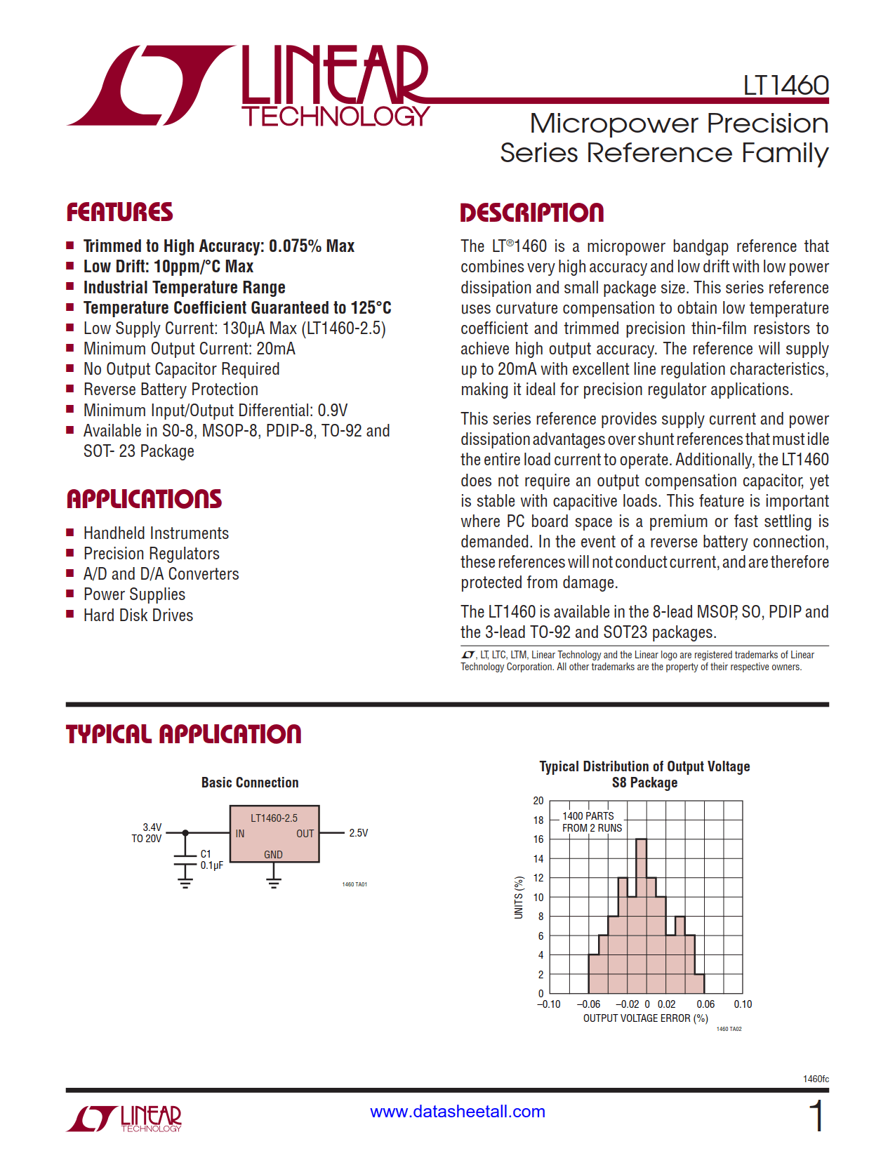 LT1460 Datasheet