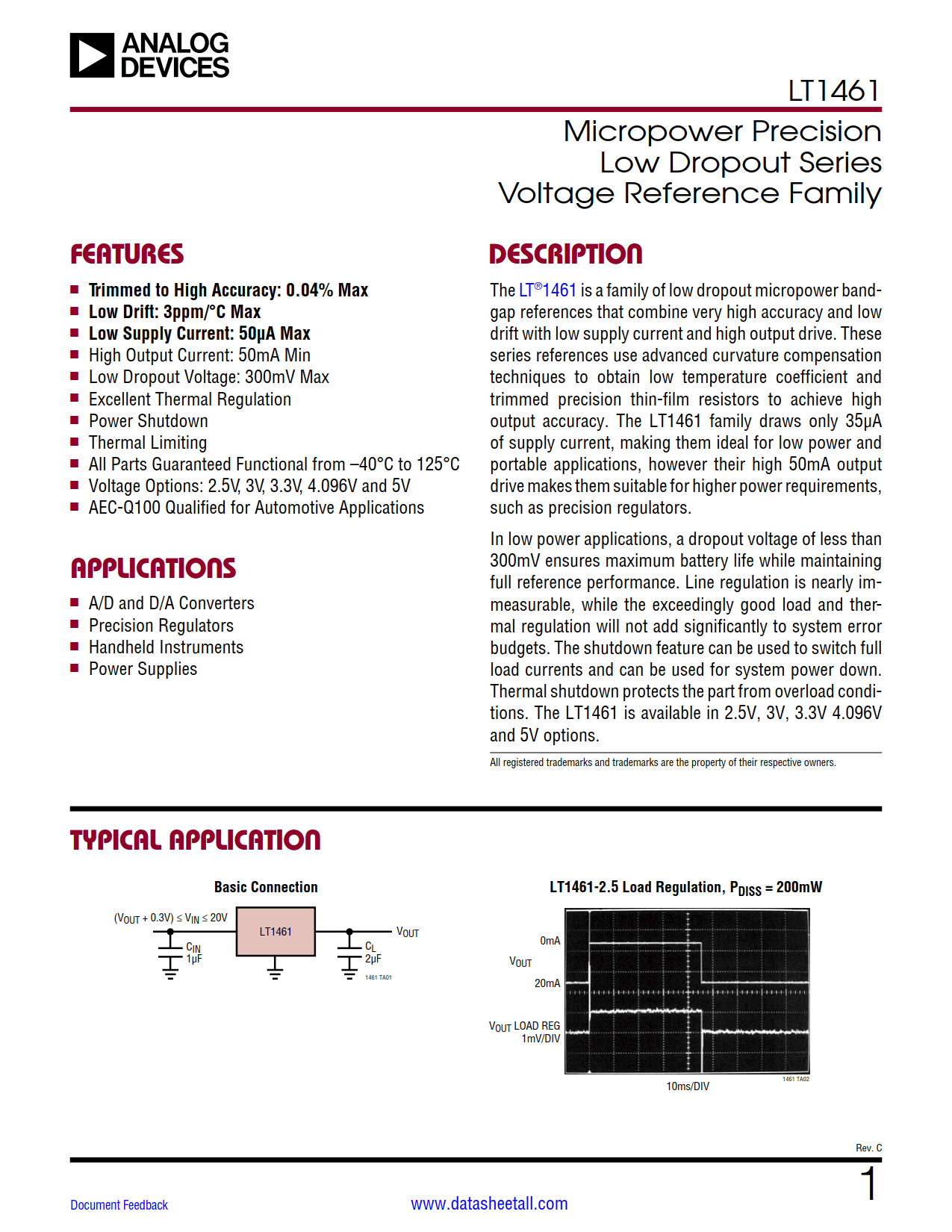 LT1461 Datasheet