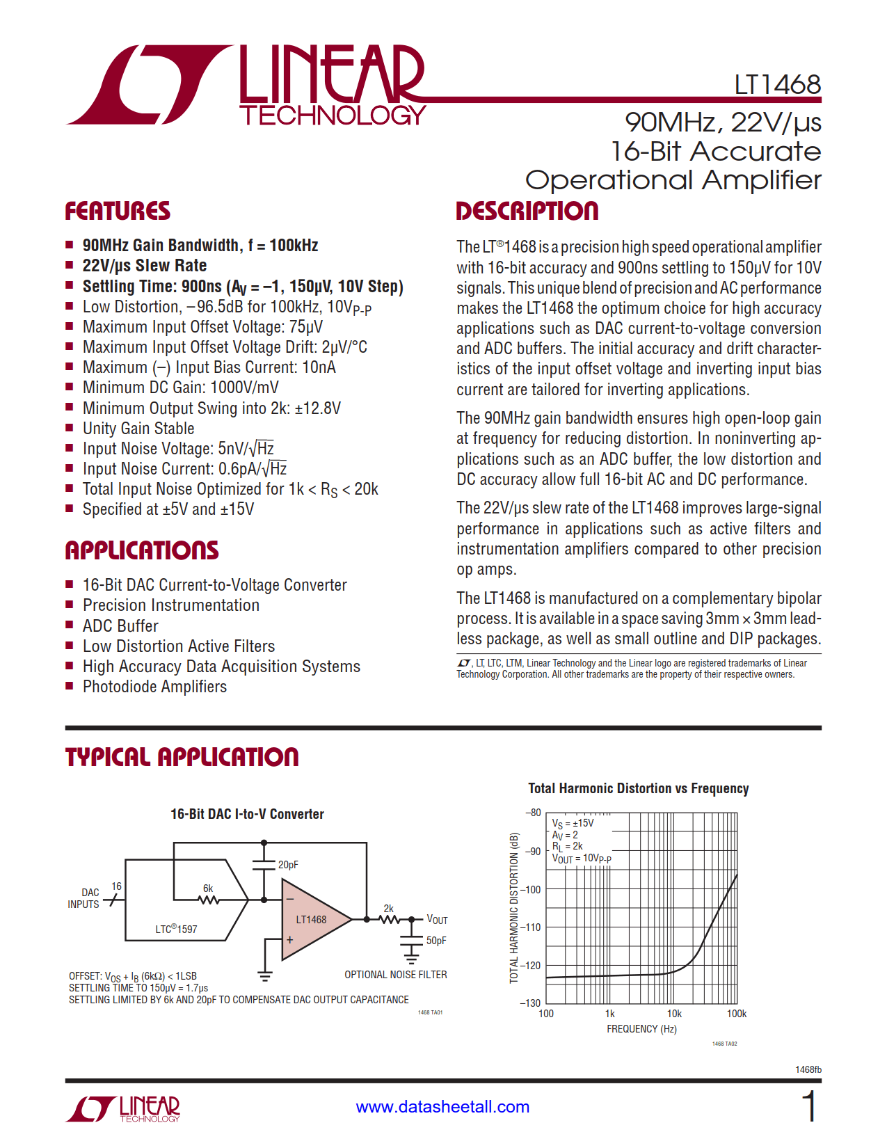 LT1468 Datasheet