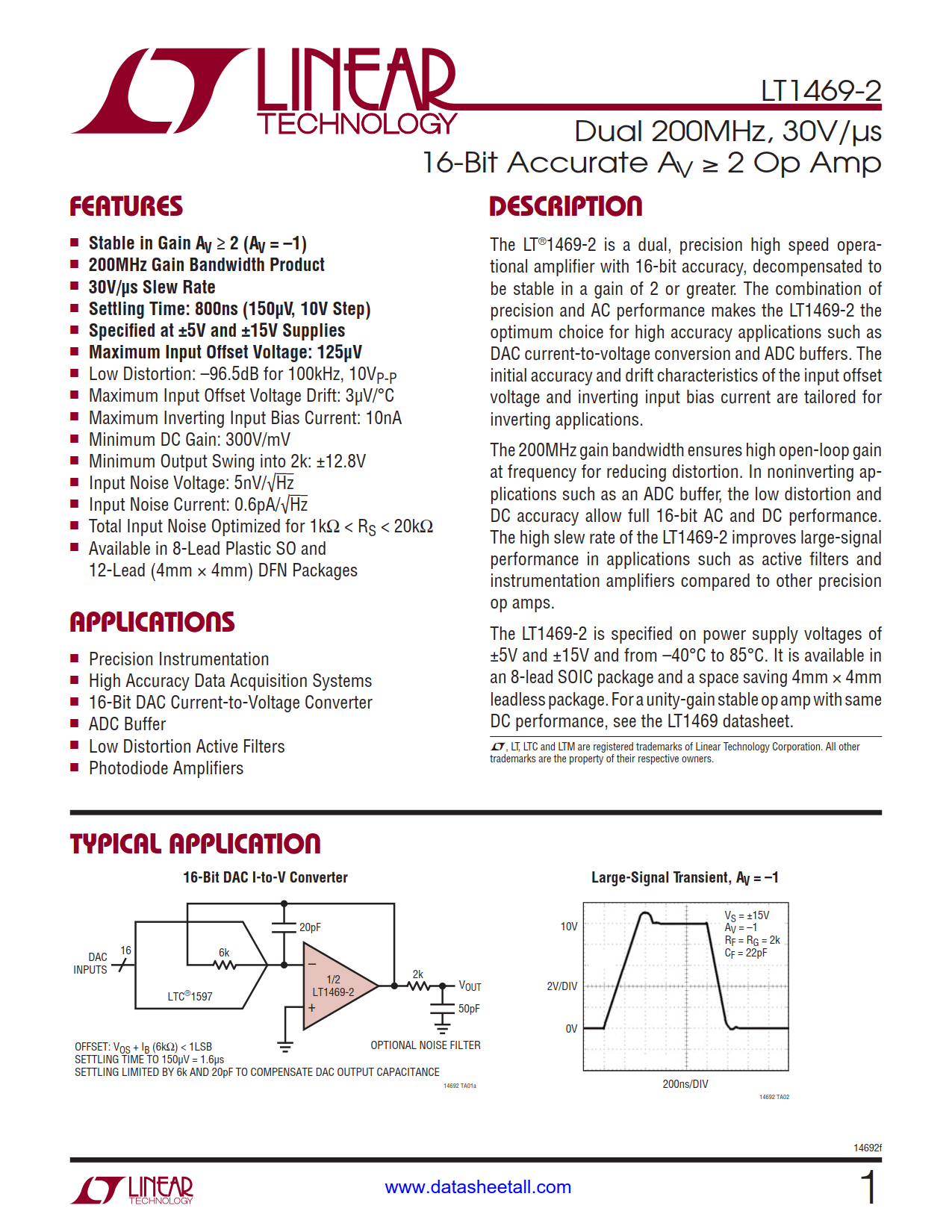 LT1469-2 Datasheet