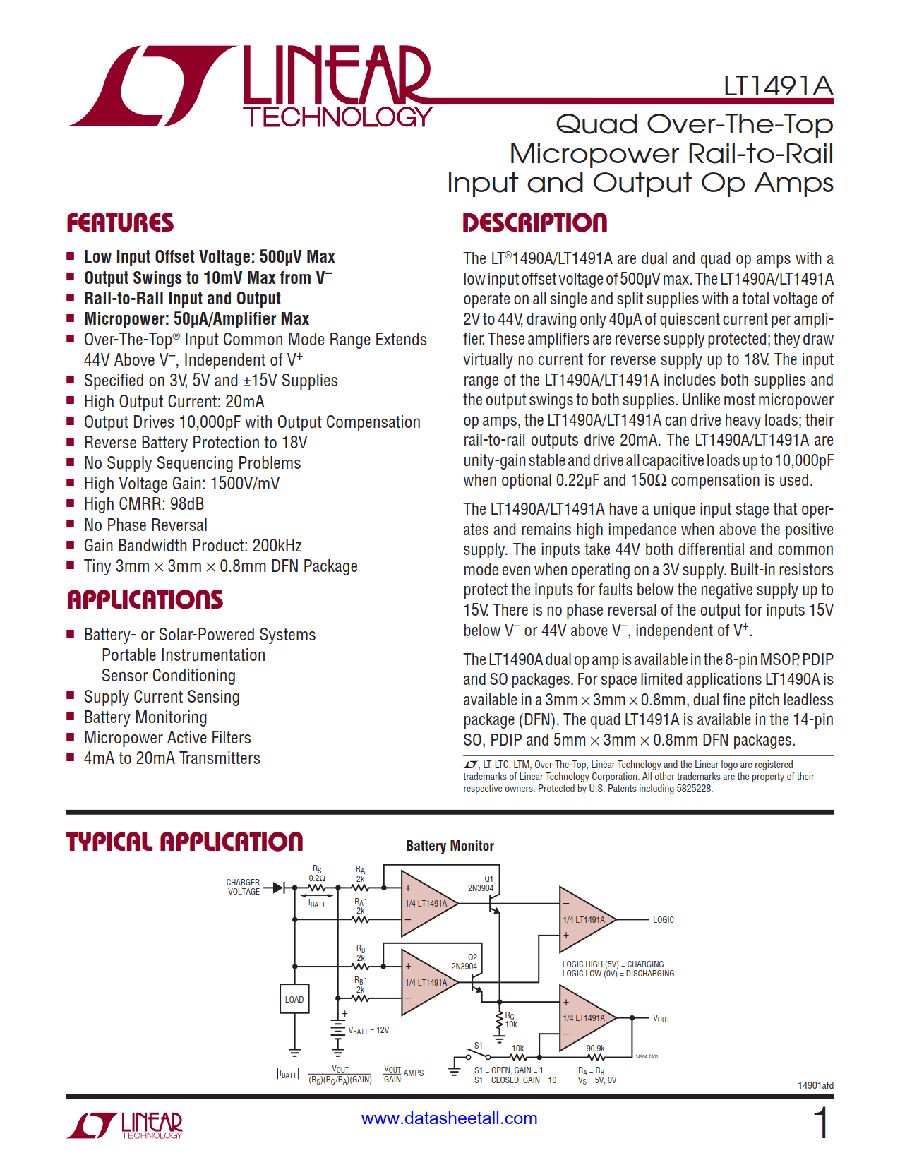 LT1491A Datasheet